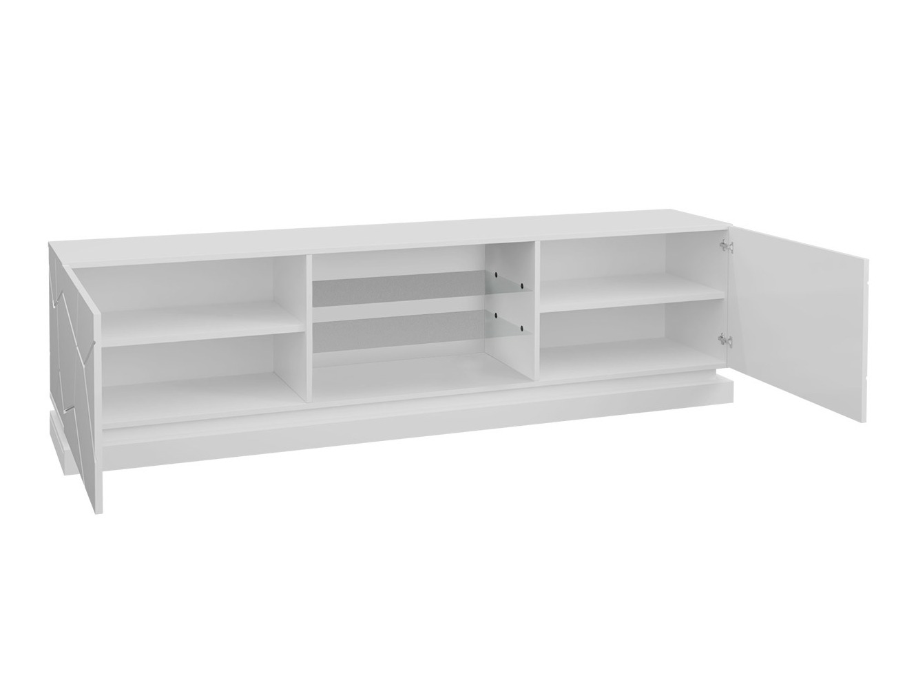 Mobile porta TV Linar I (Bianco + Bianco lucido)