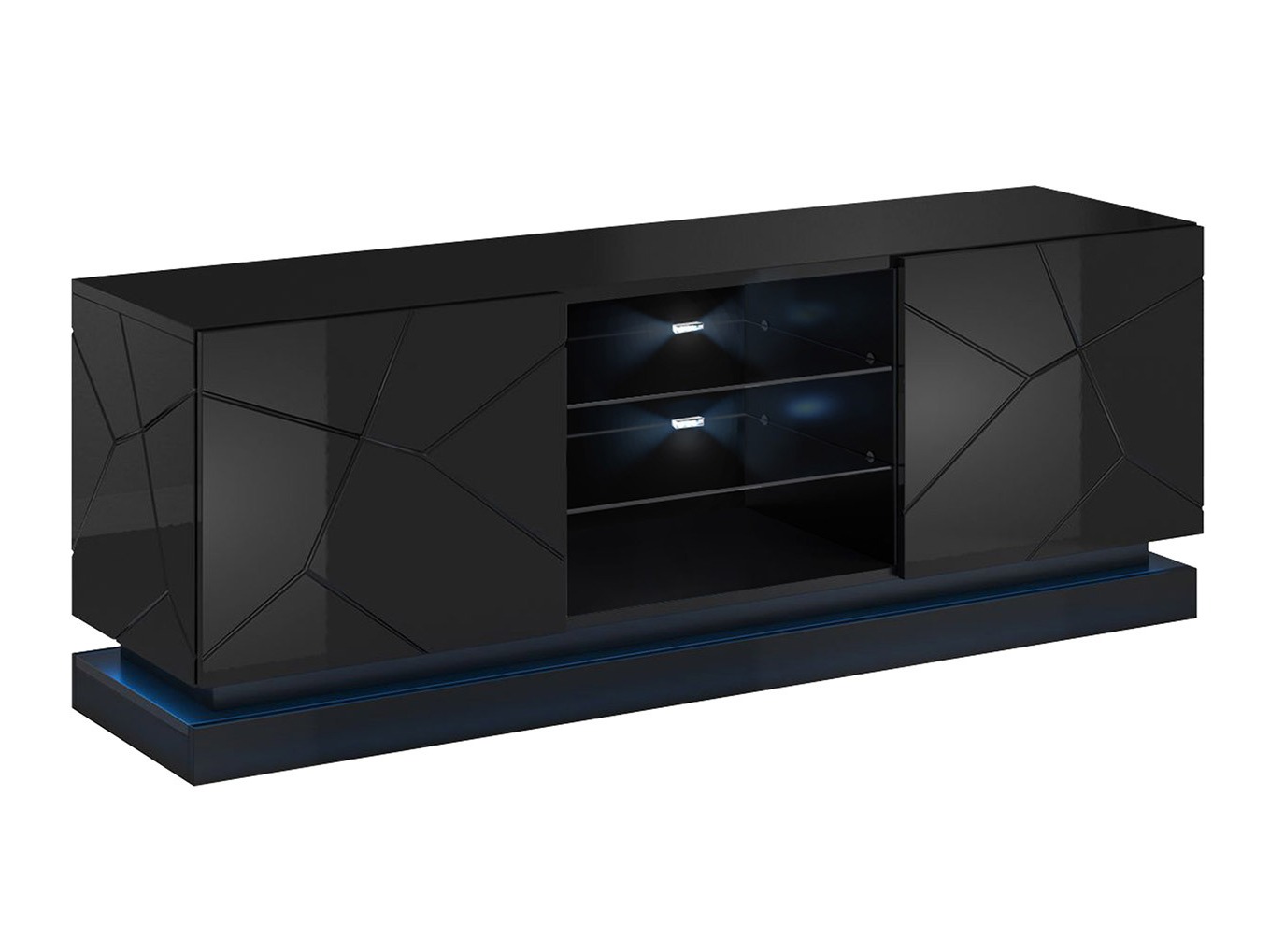Mobile porta TV Linar (Nero + Nero lucido)