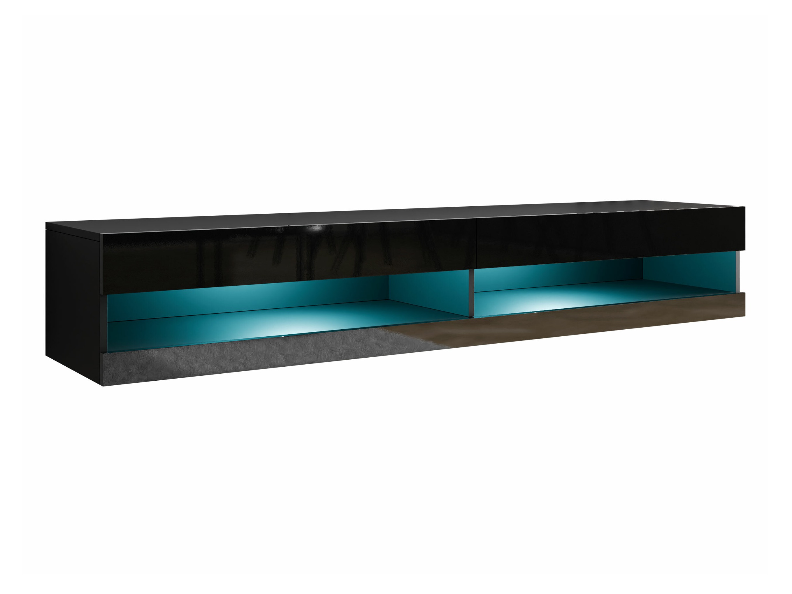 Mobile porta TV Vilrin (Nero + Nero lucido)