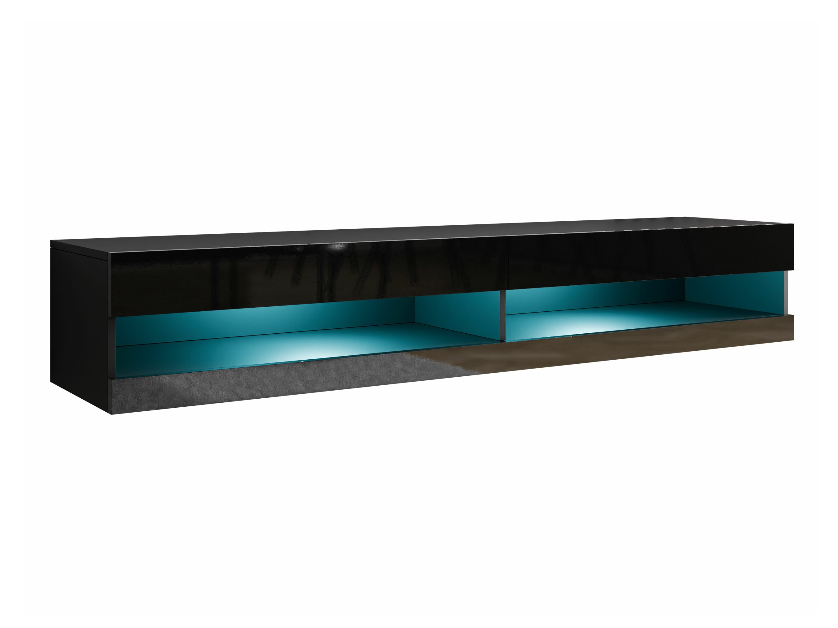 Mobile porta TV Vilrin (Nero + Nero lucido)