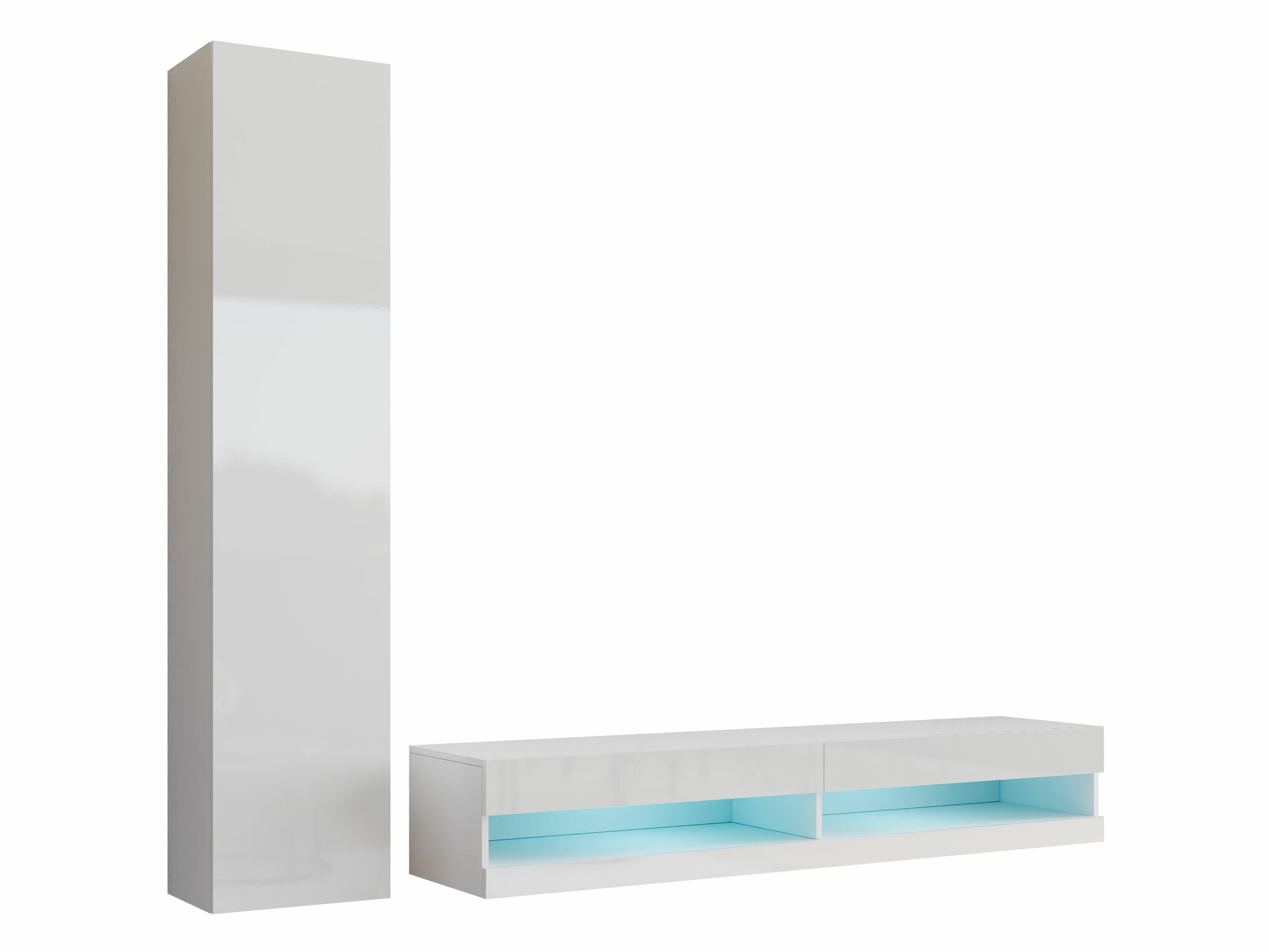 Parete attrezzata Vilrin VI (Bianco + Bianco lucido)