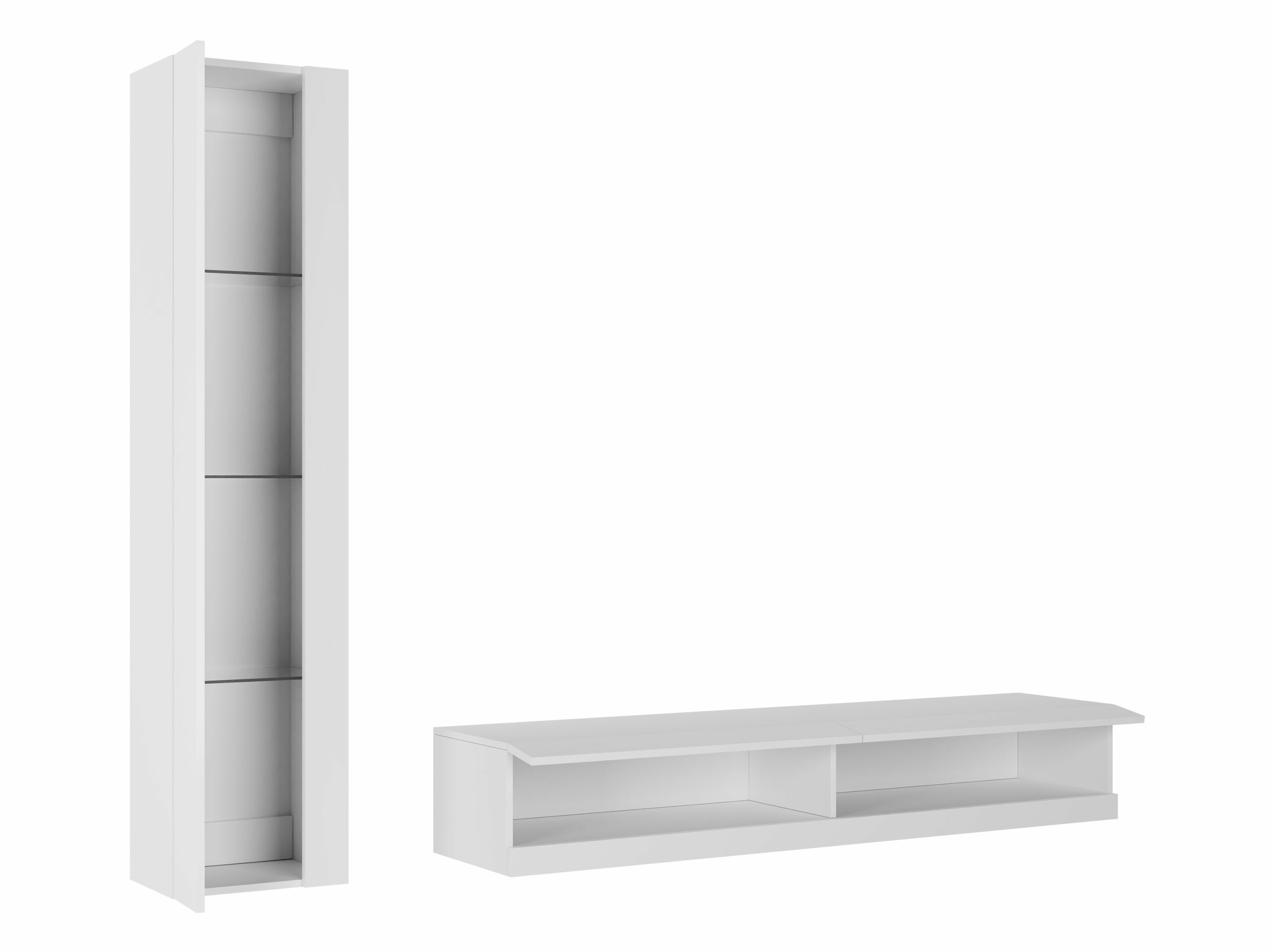 Parete attrezzata Vilrin VIII (Bianco + Bianco lucido)