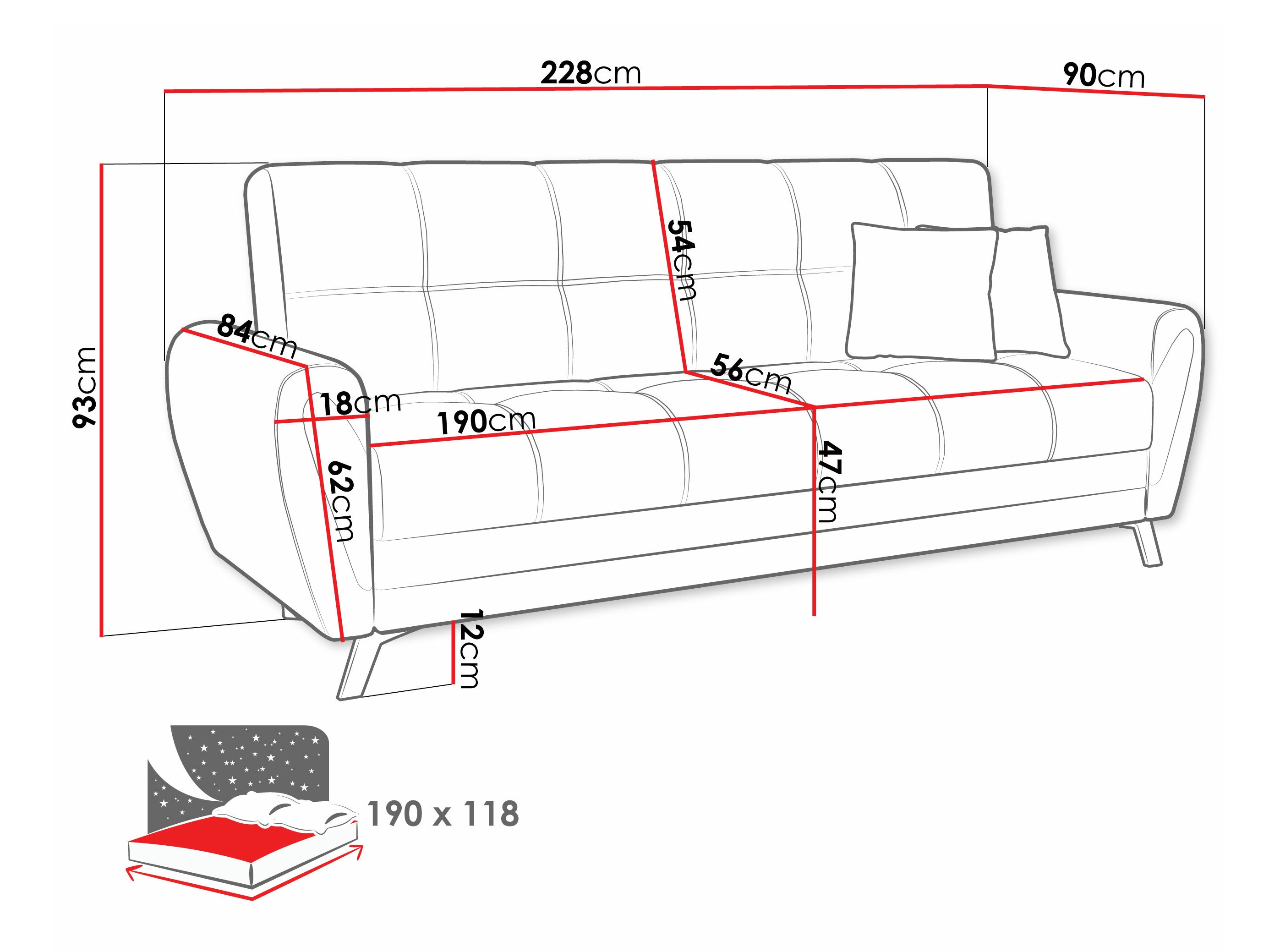 Divano letto Columbus 156 (Prima 15 + Crown 13)