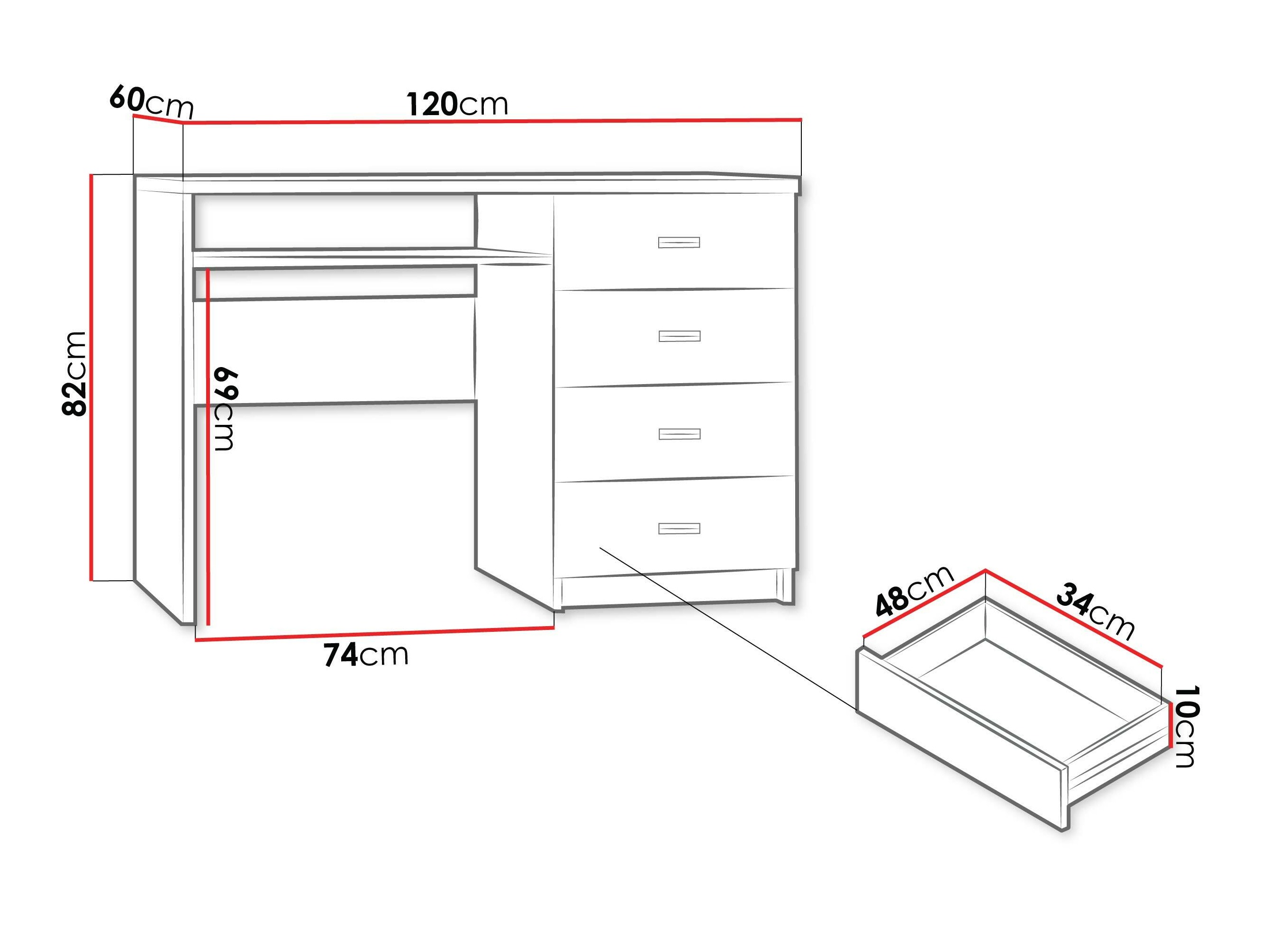 Scrivania da ufficio Serfeno 114 (Kraft Bianco)