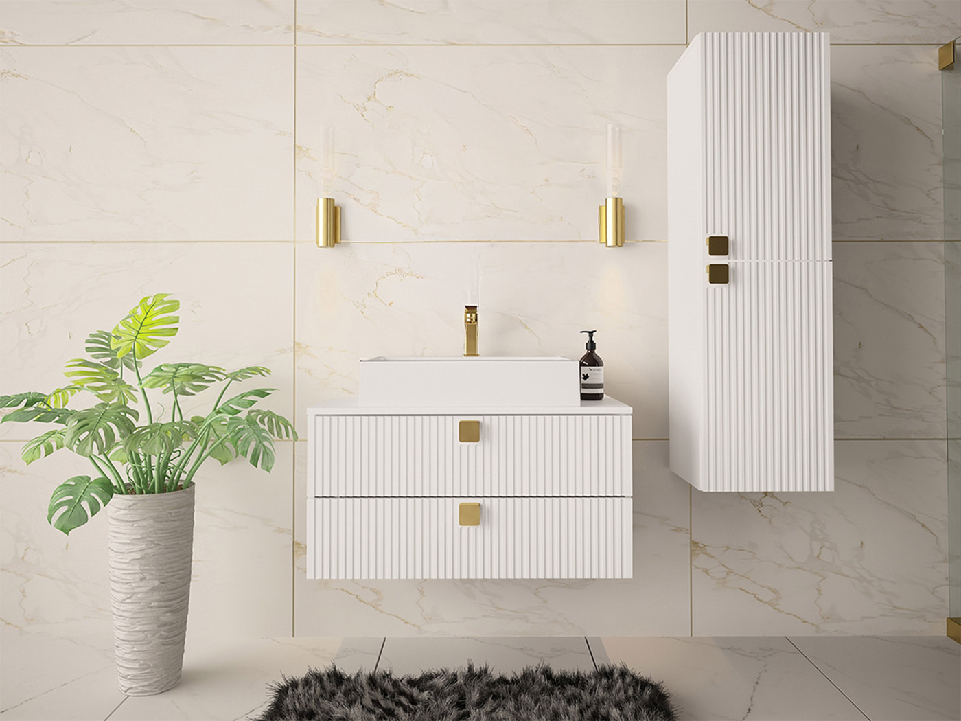 Set bagno Panium (Bianco)
