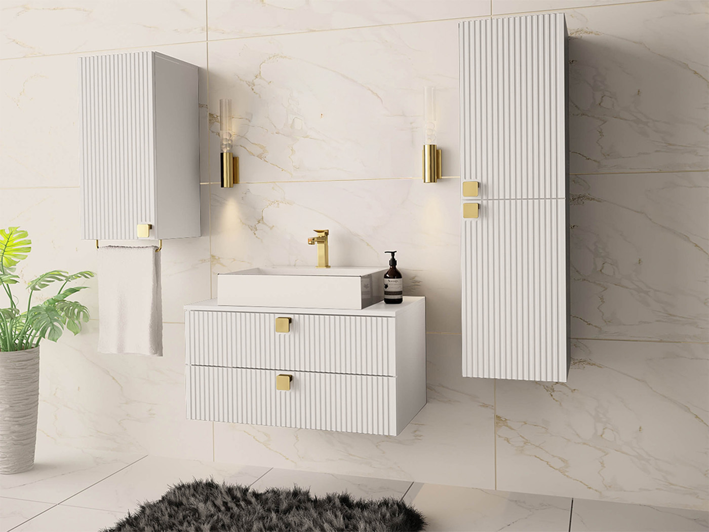 Set bagno Panium II (Bianco)