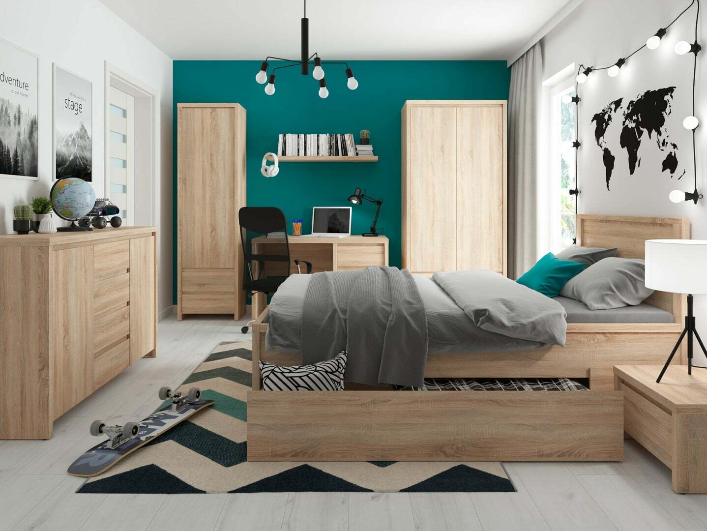 Letto Nolroma 129 (Sonoma quercia)