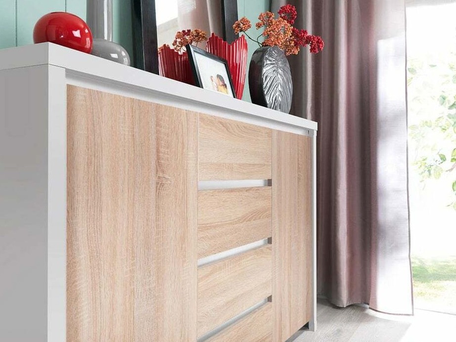 Cassettiera Nolroma 103 (Bianco + Sonoma quercia)