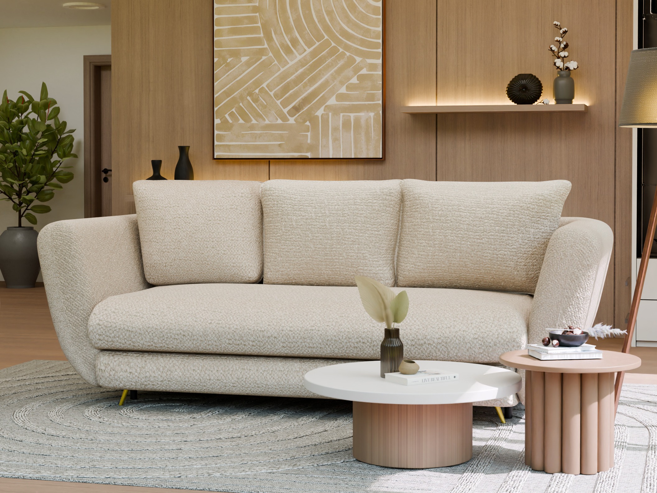 Divano letto Mandeville 354 (D'oro + Nero)