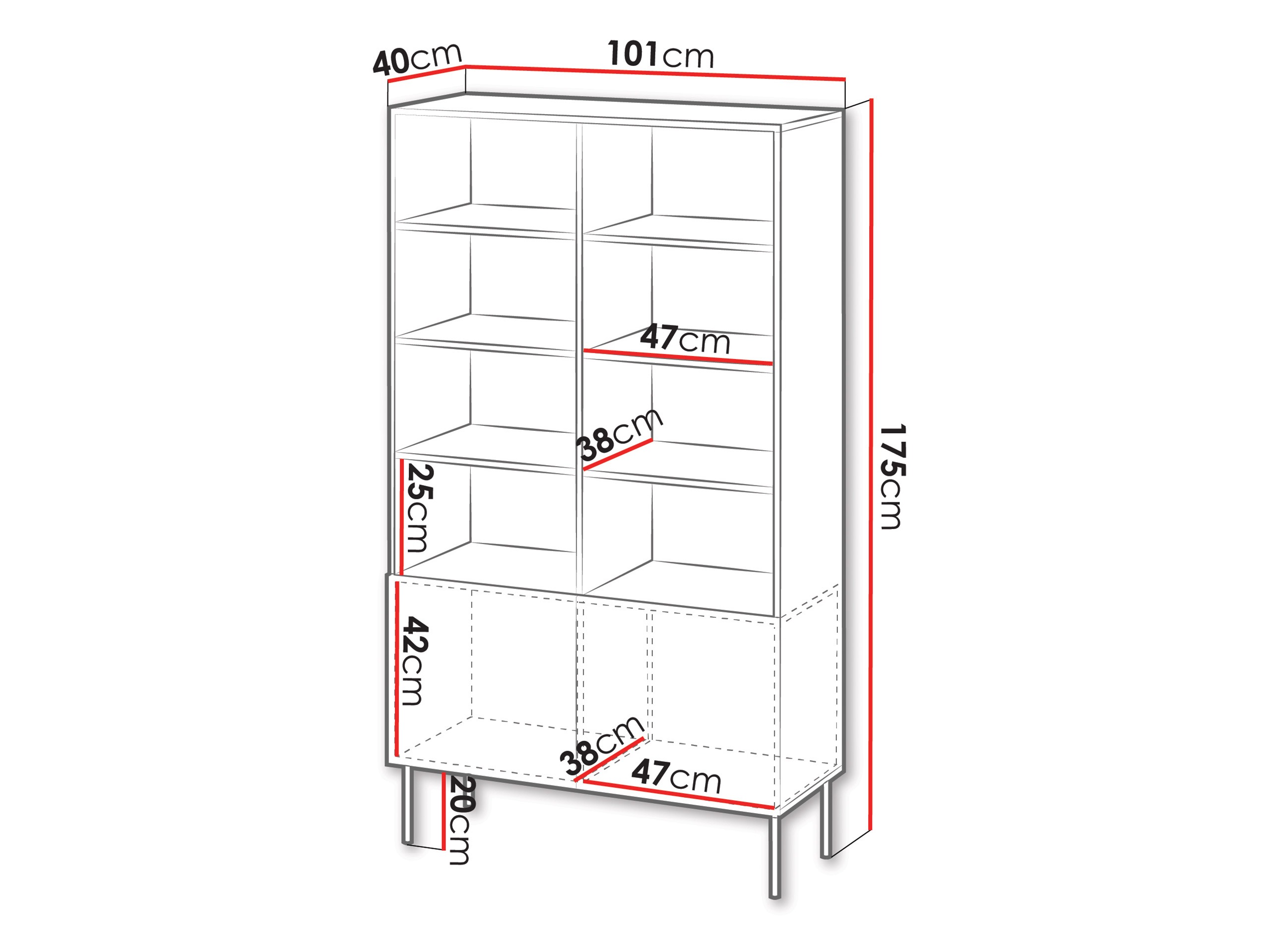 Scaffale Evavese 106 (Nero)