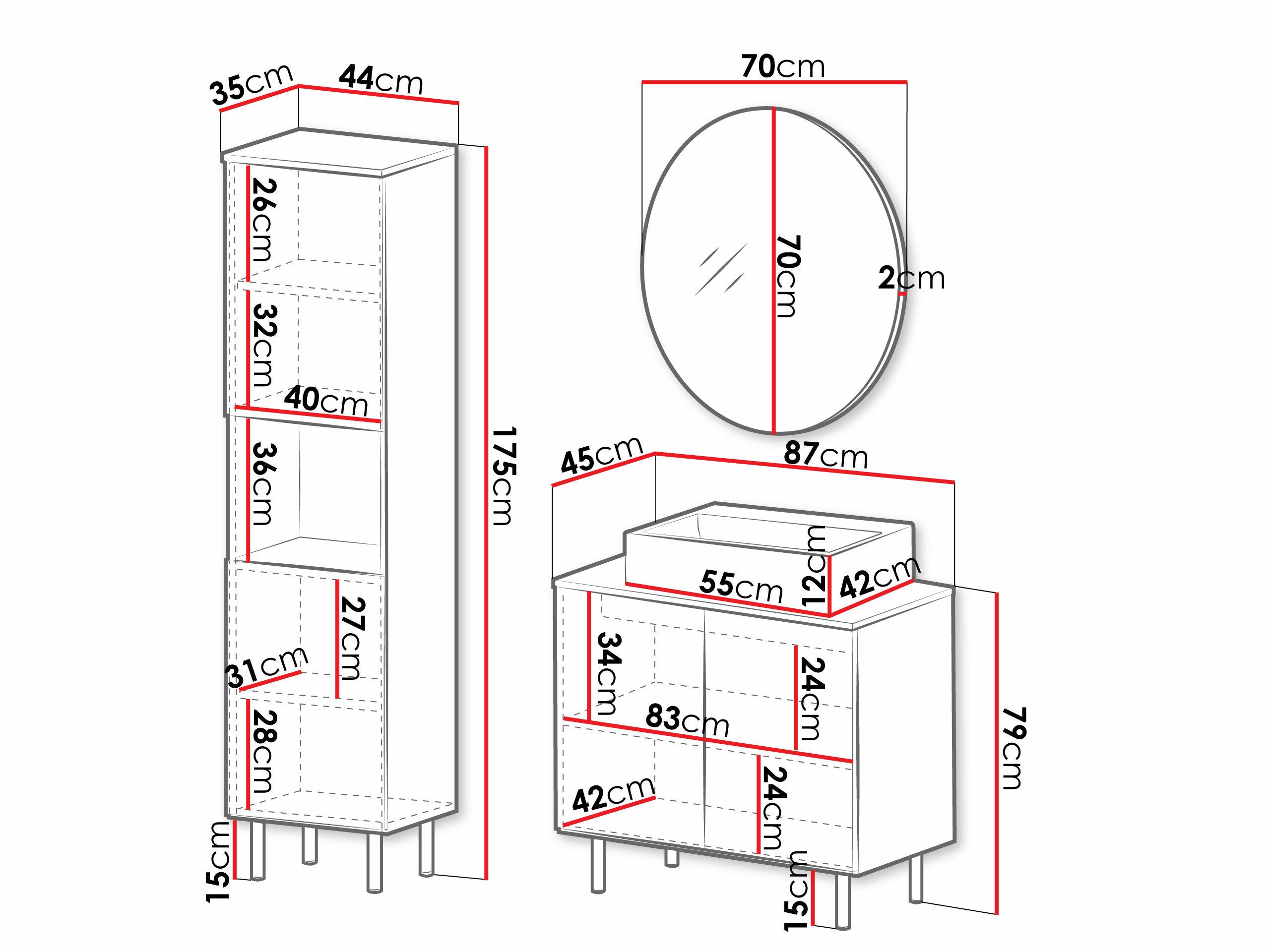 Set bagno Decus III (Nero)