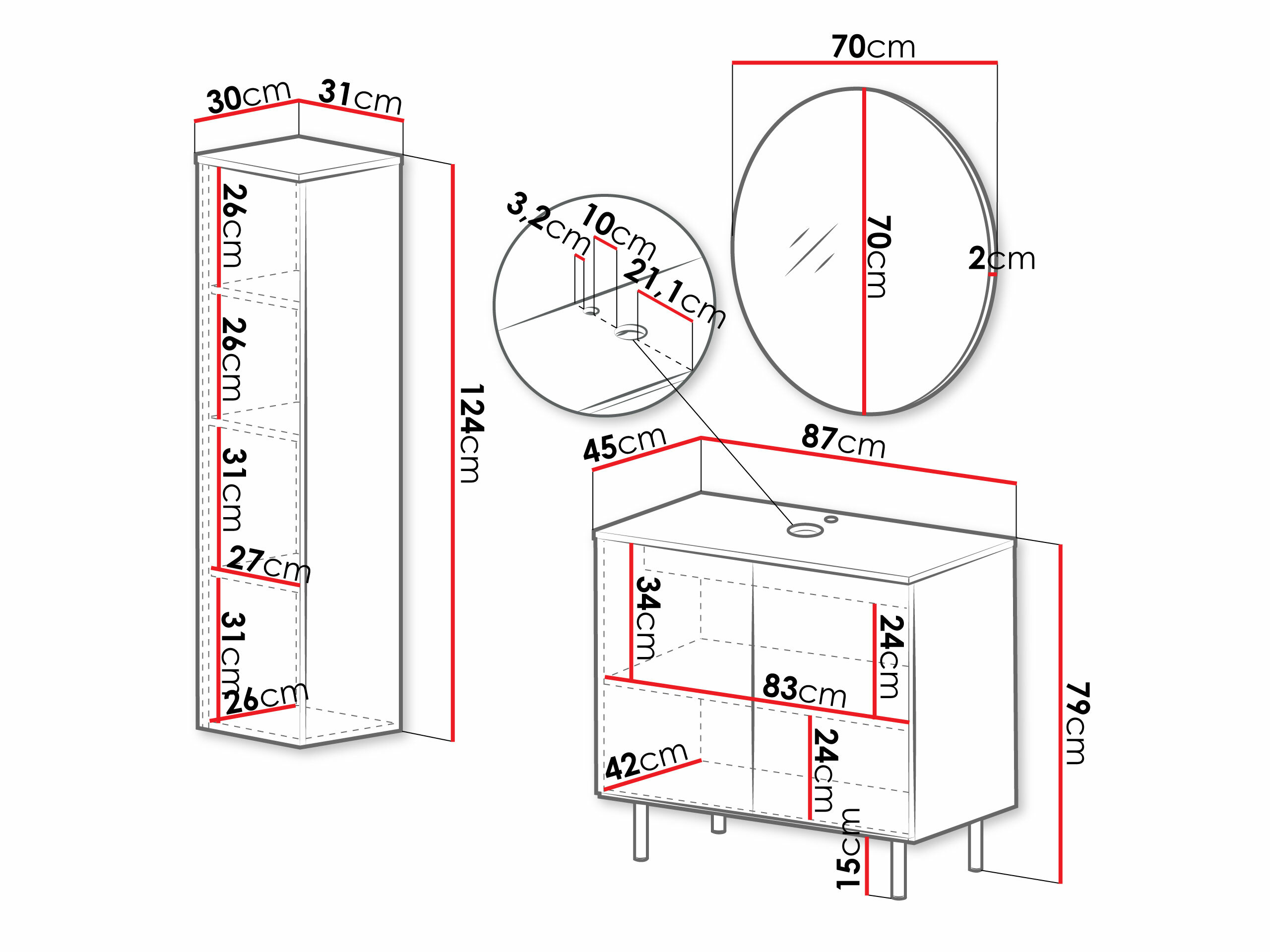 Set bagno Decus II (Nero)