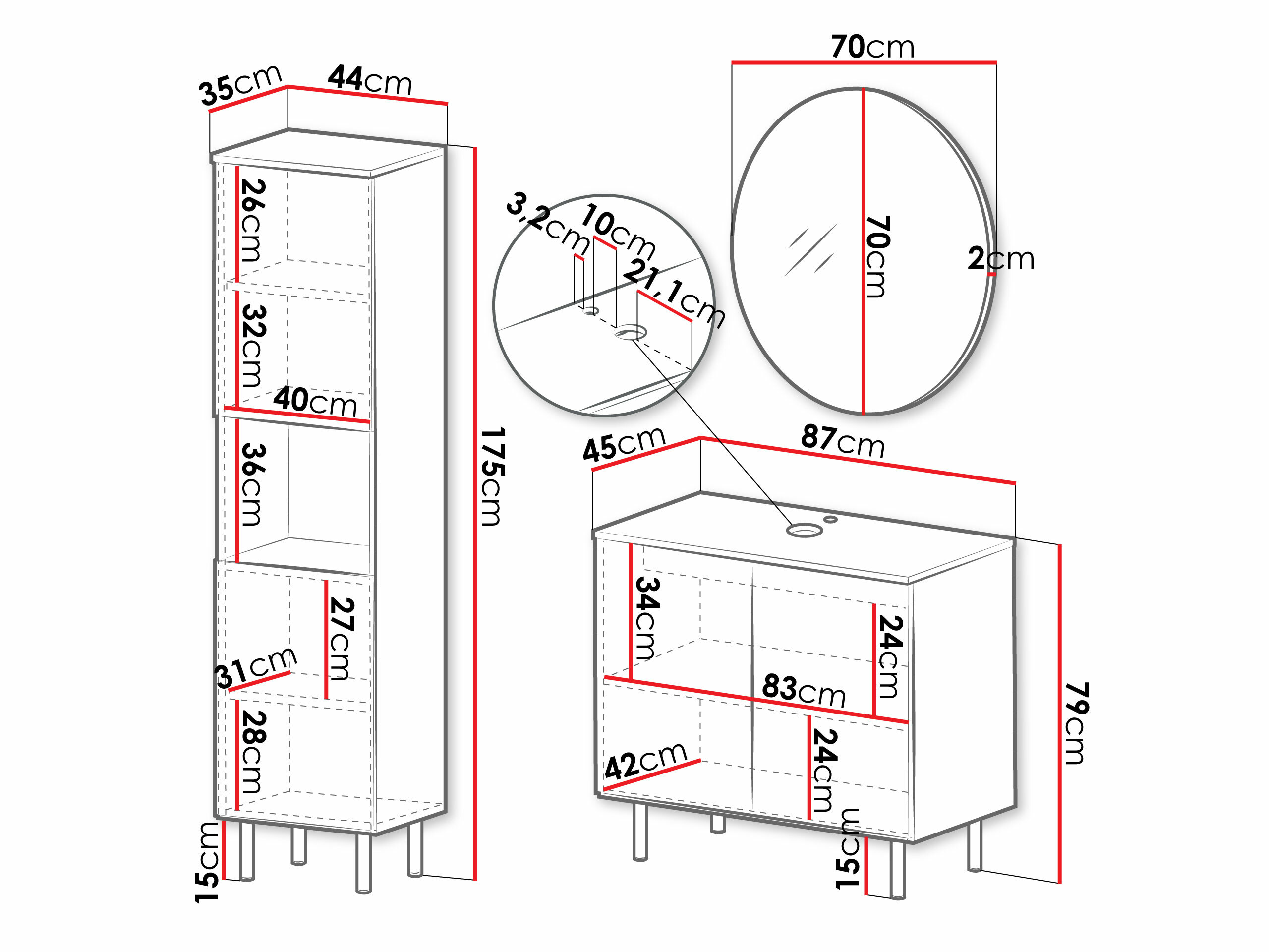 Set bagno Decus III (Nero)