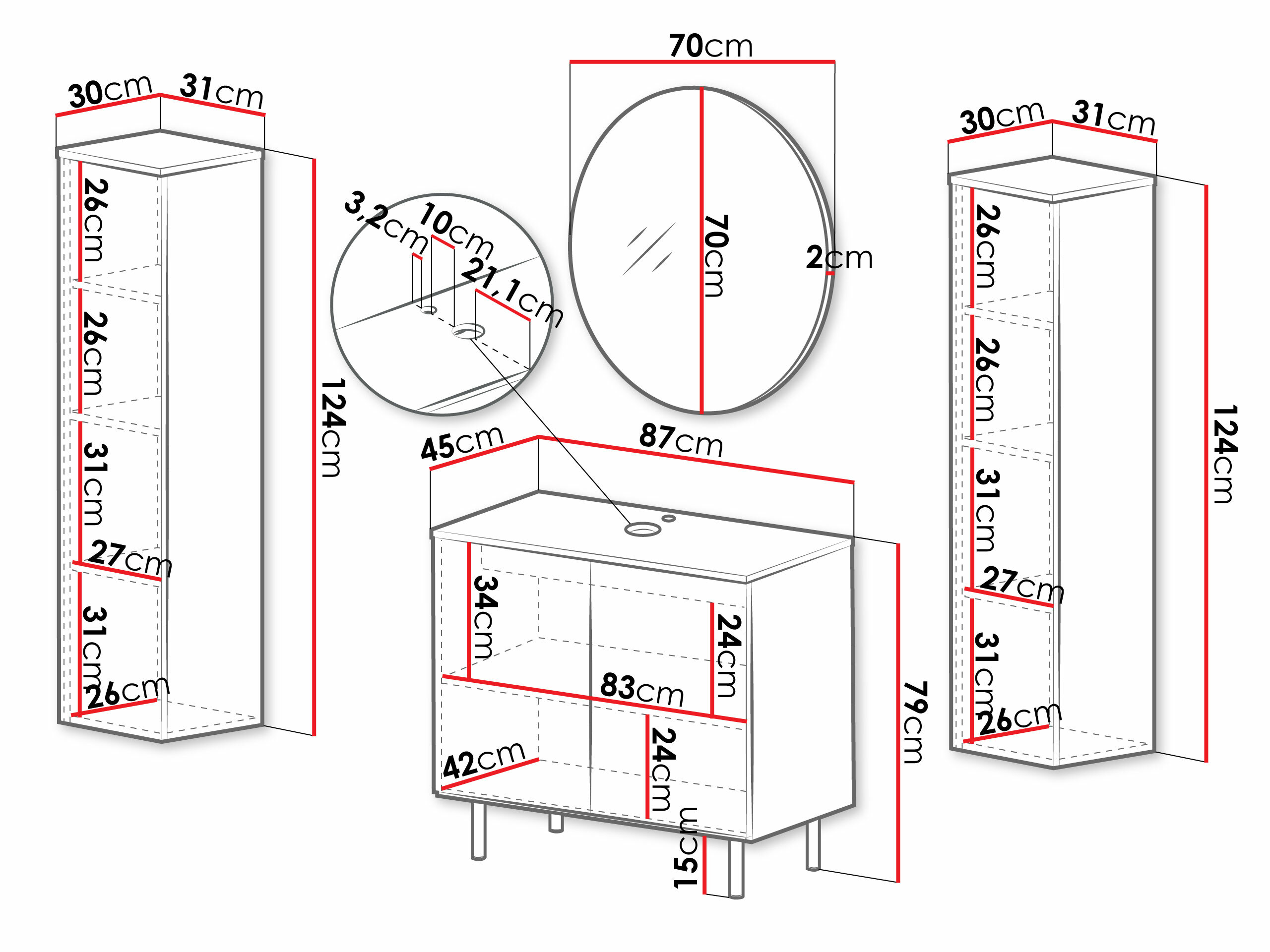 Set bagno Decus IV (Nero)