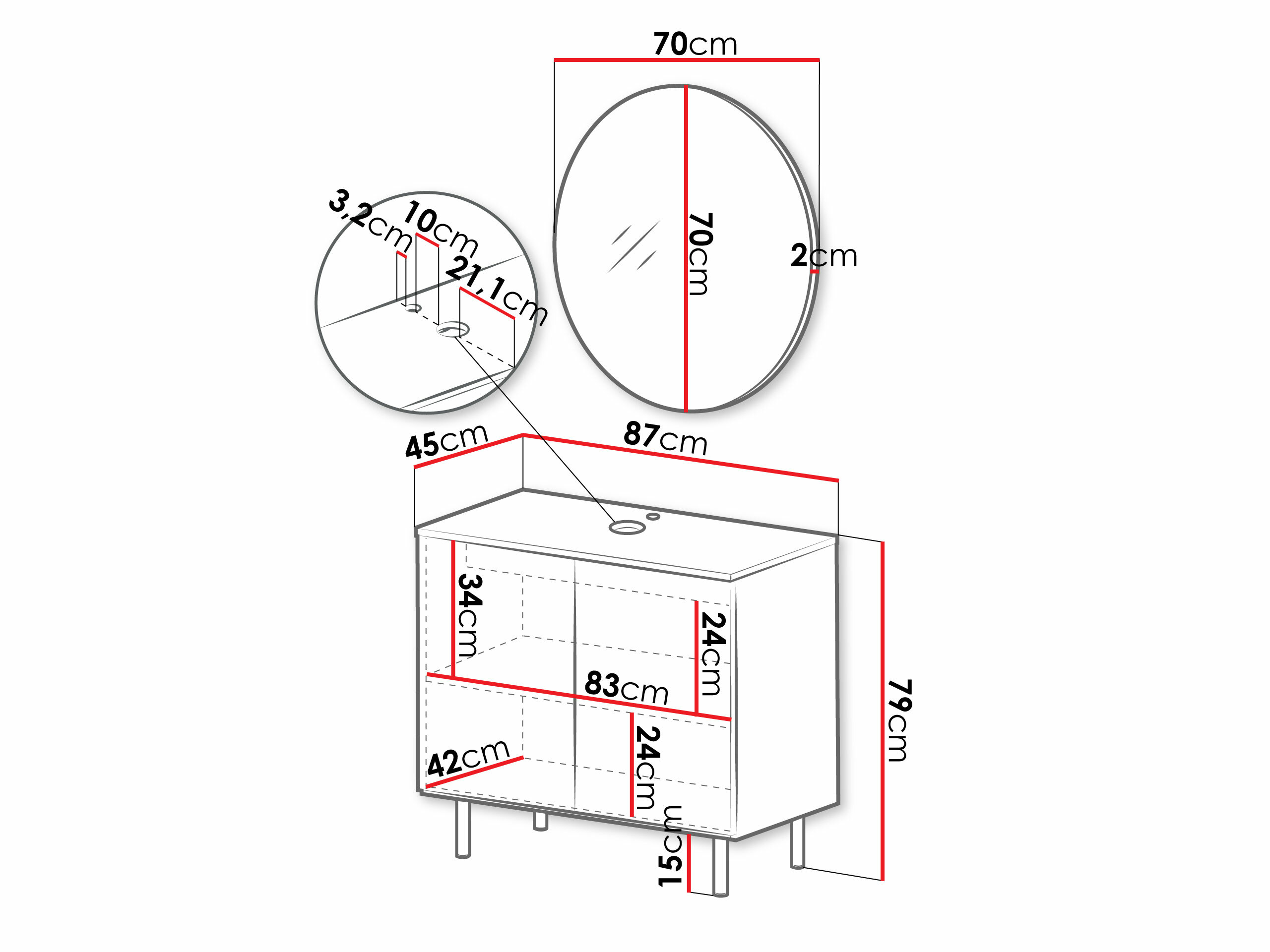 Set bagno Virdomi 110 (Cachemire)