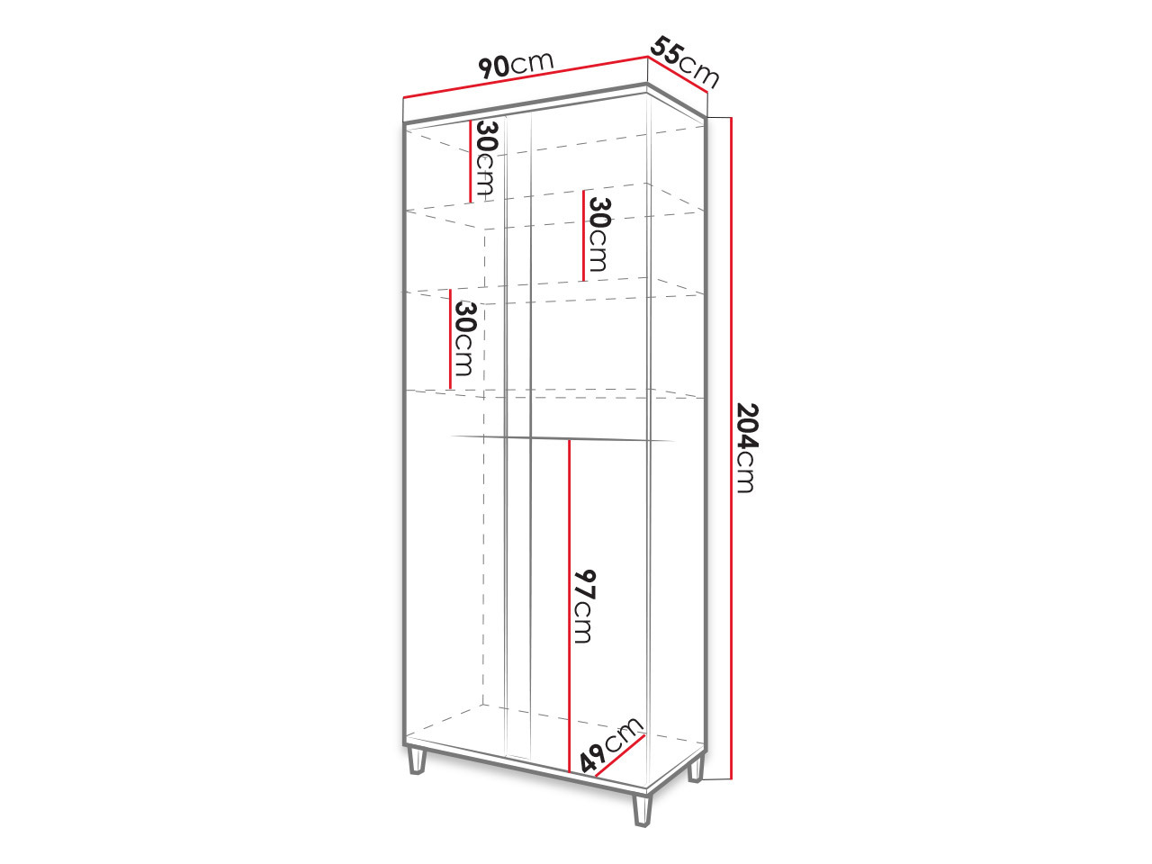 Armadio Livseri 114 (Bianco + Bianco lucido + Luminoso legno)