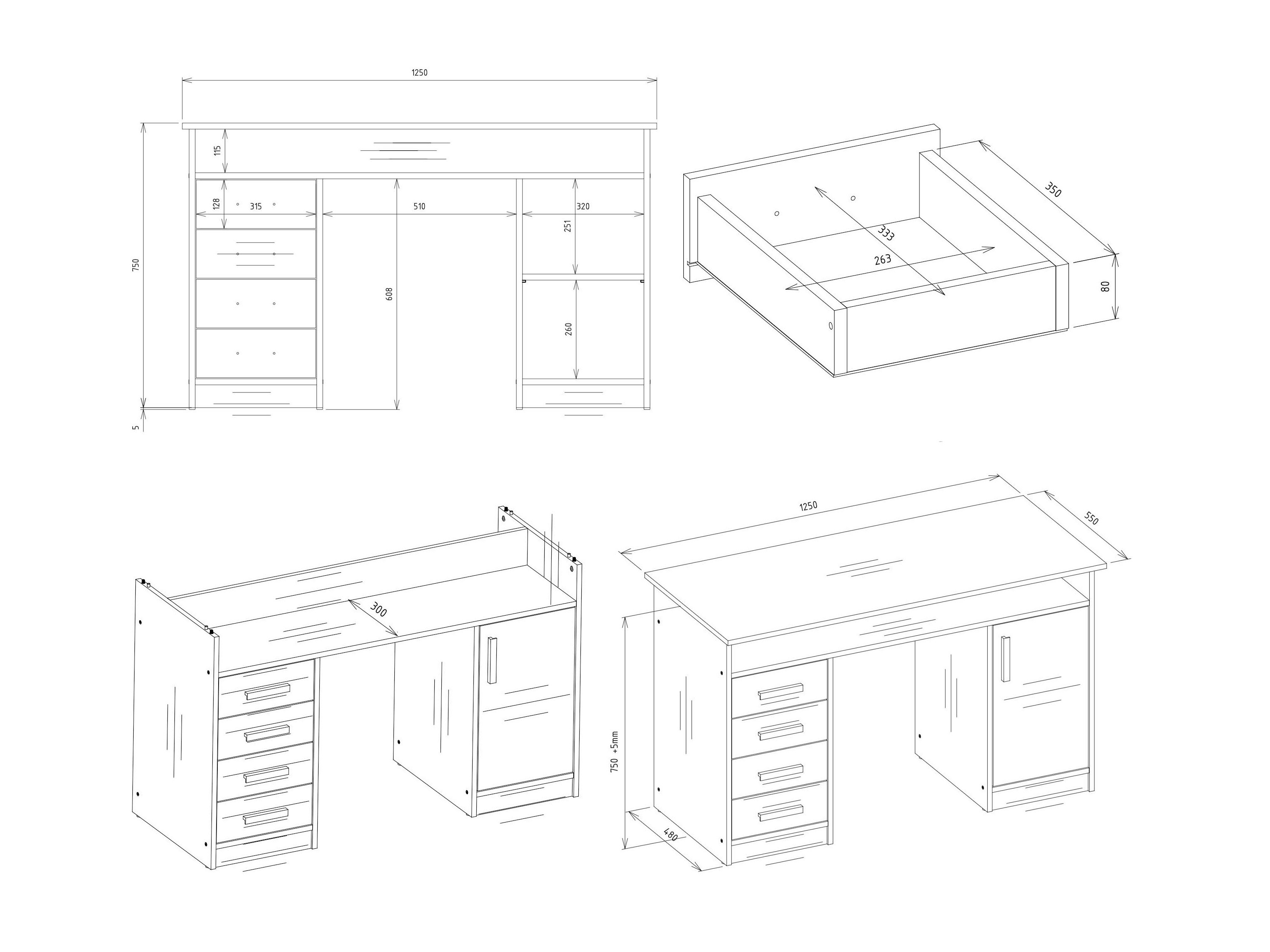 Scrivania da ufficio Mandeville 329 (Artisan aok)