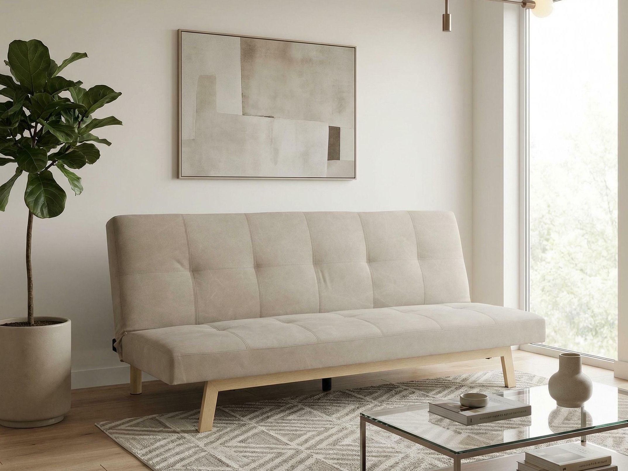 Divano letto Dallas 1710 (Beige + Quercia)