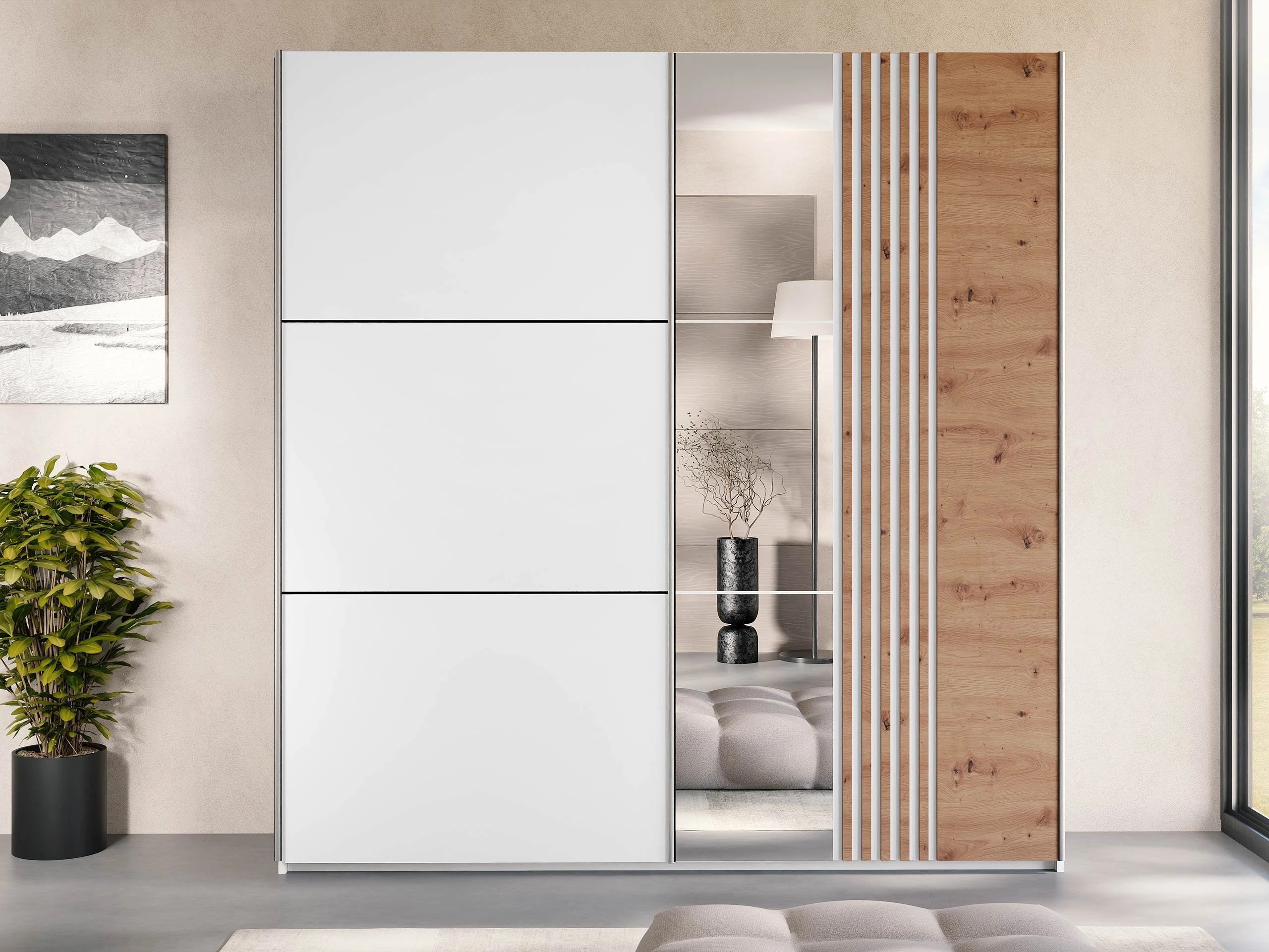 Armadio Honolulu 253 (Bianco + Quercia di Wotan)