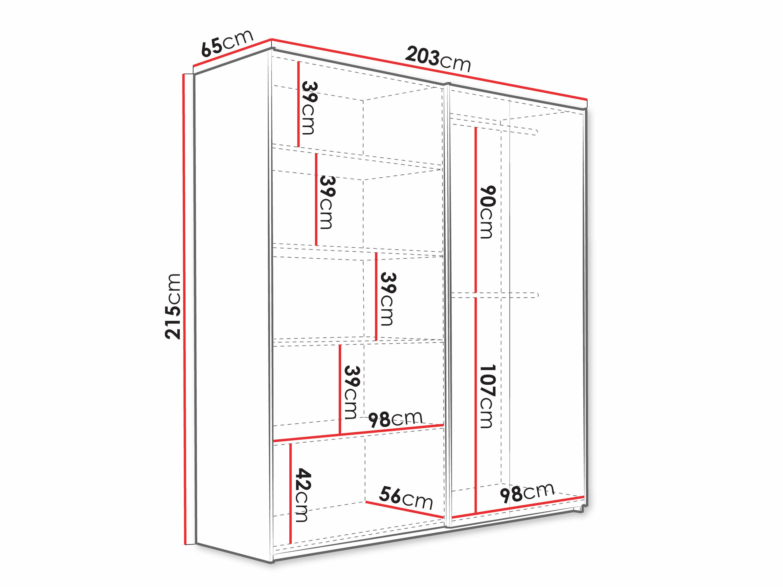 Armadio Honolulu 253 (Bianco + Quercia di Wotan)