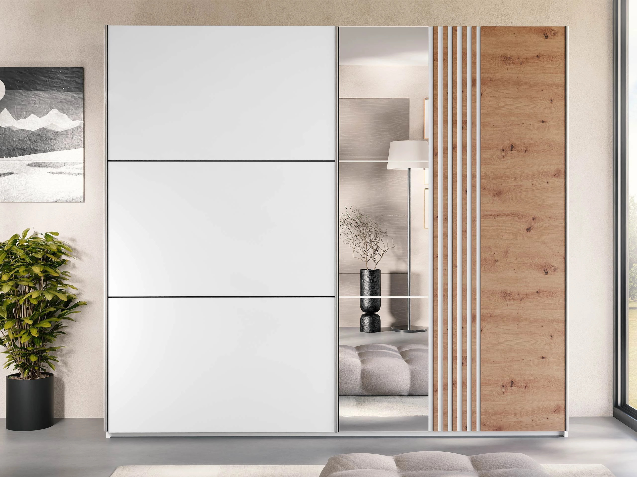Armadio Honolulu 254 (Bianco + Quercia di Wotan)