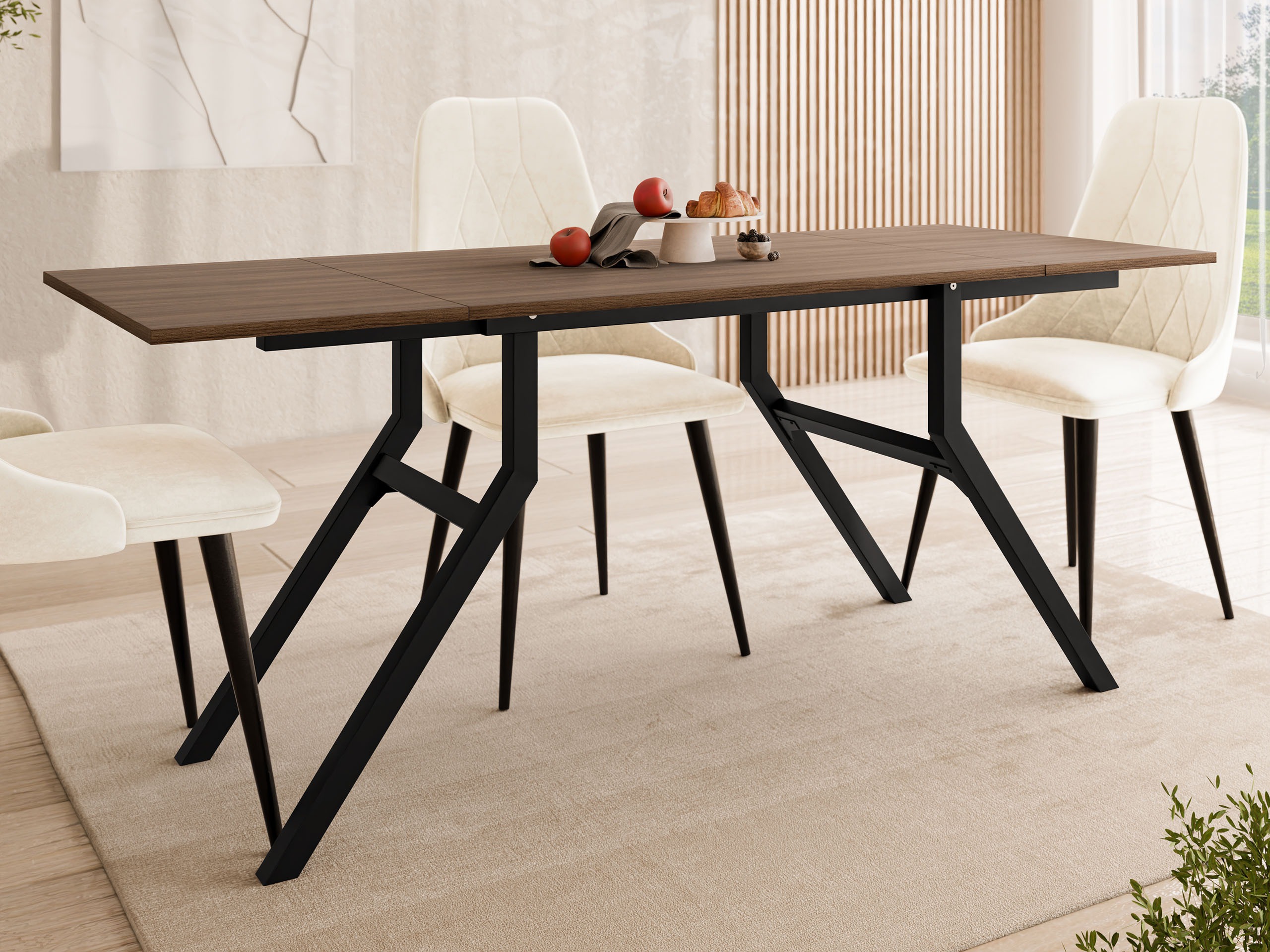 Tavolino trasformabile Oswego 151 (Noce + Nero)