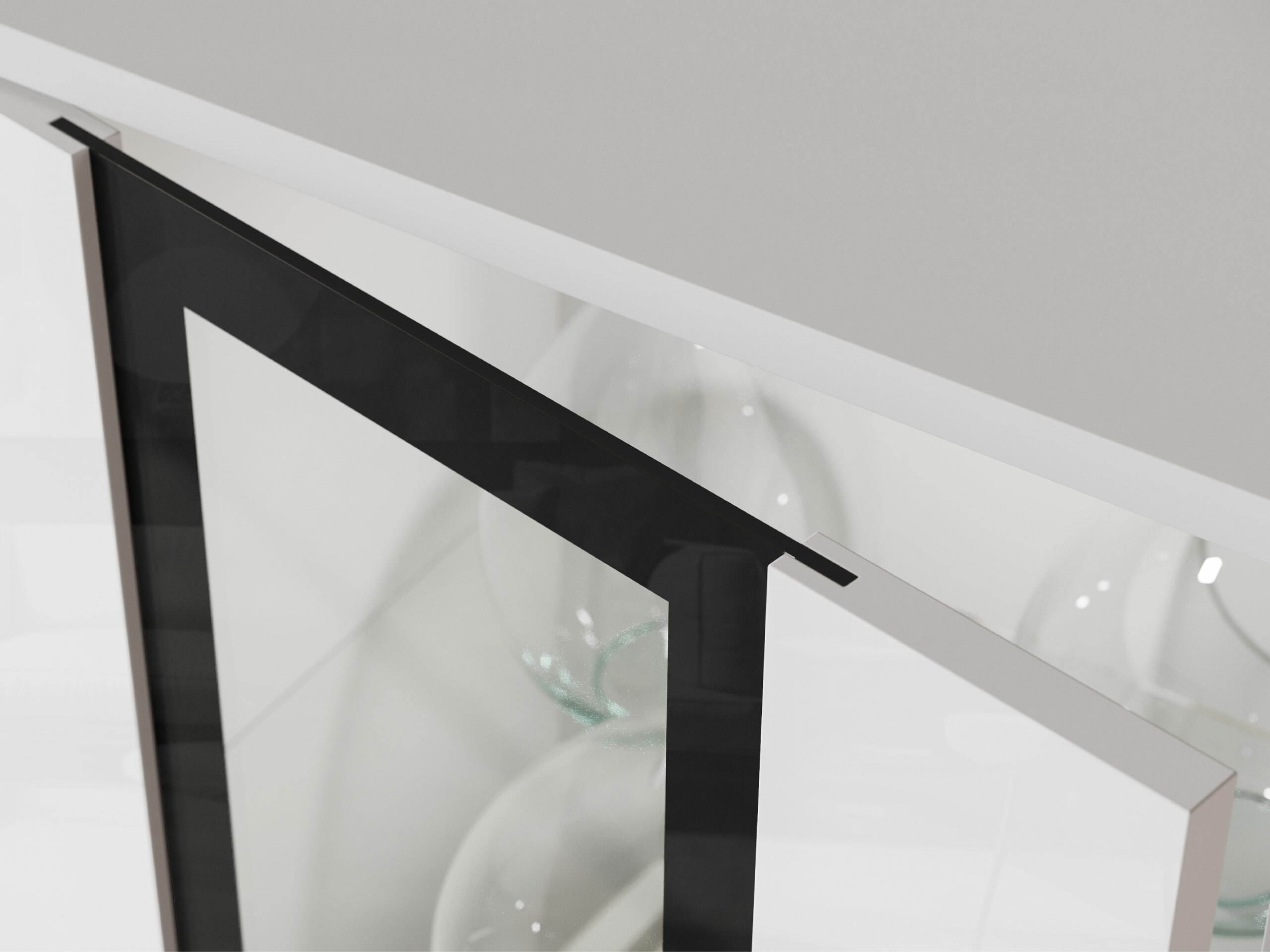 Parete attrezzata Torcame 103 (Bianco + Bianco lucido)
