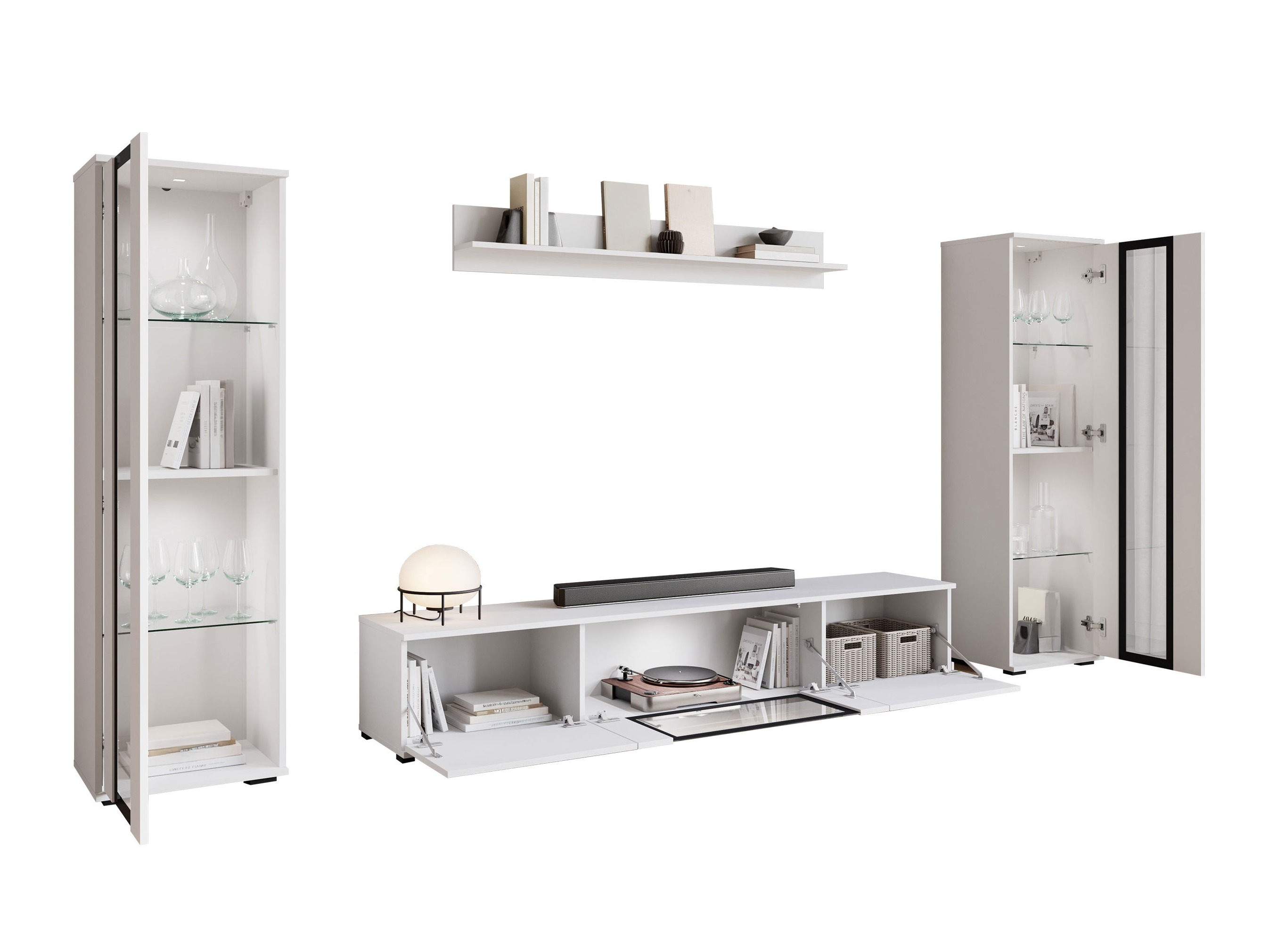 Parete attrezzata Torcame 103 (Nero)