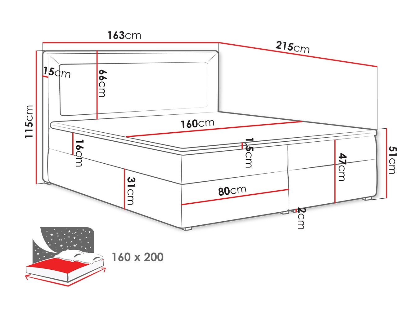 Letto continentale Pomona 112 (Victoria 14 864)