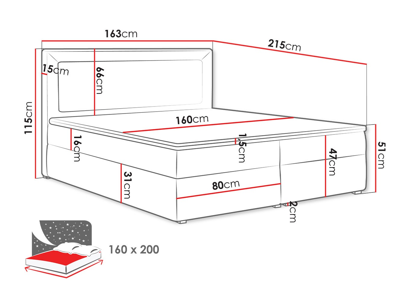 Letto continentale Pomona 112 (Victoria 14 866)