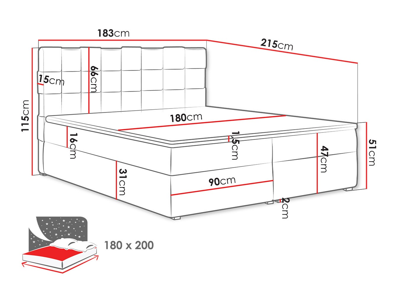 Letto continentale Pomona 117 (Kronos 02)