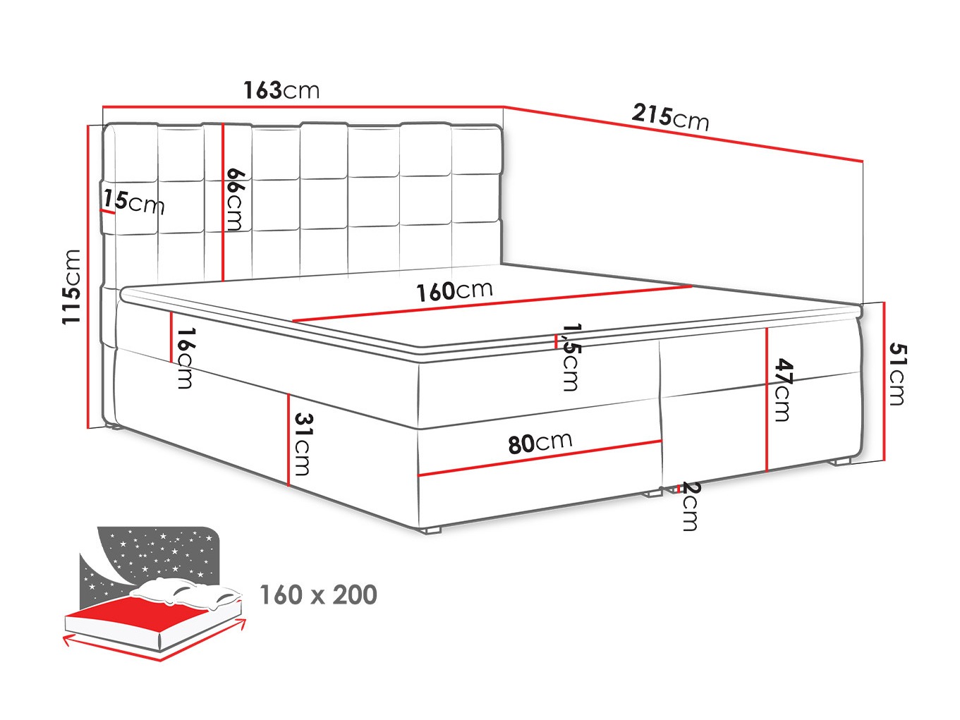 Letto continentale Pomona 117 (Kronos 02)