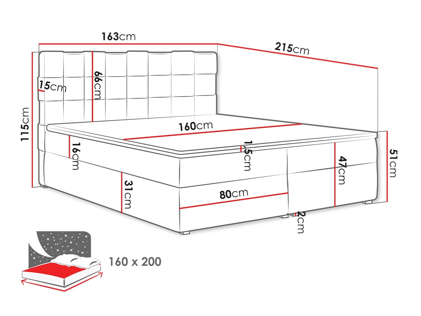 Letto continentale Pomona 117 (Kronos 09)