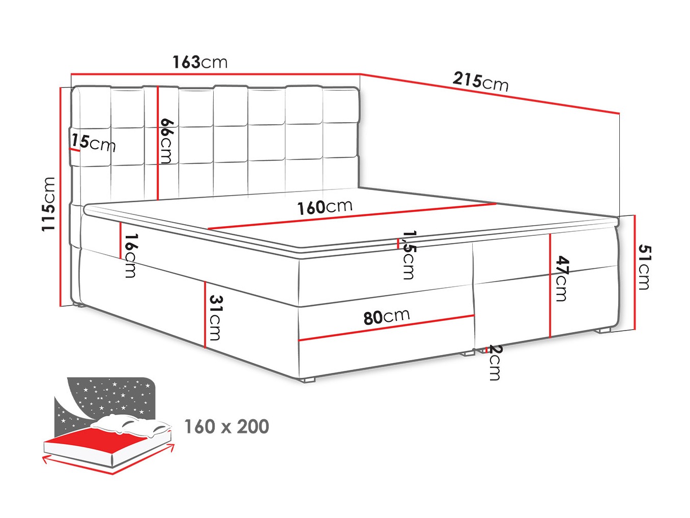 Letto continentale Pomona 117 (Kronos 35)