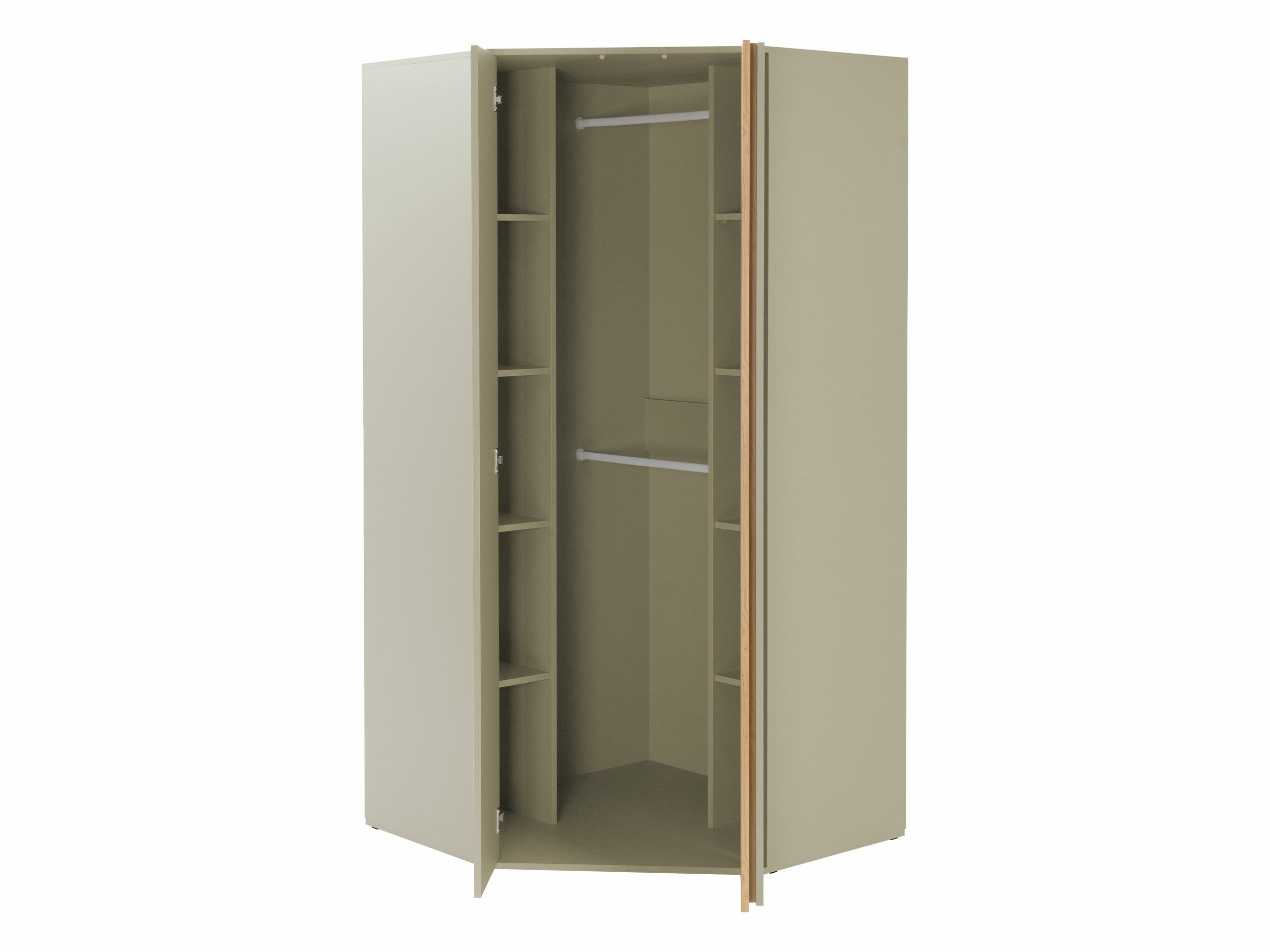 Armadio ad angolo Fiosono 101 (Beige + Rovere chiaro)