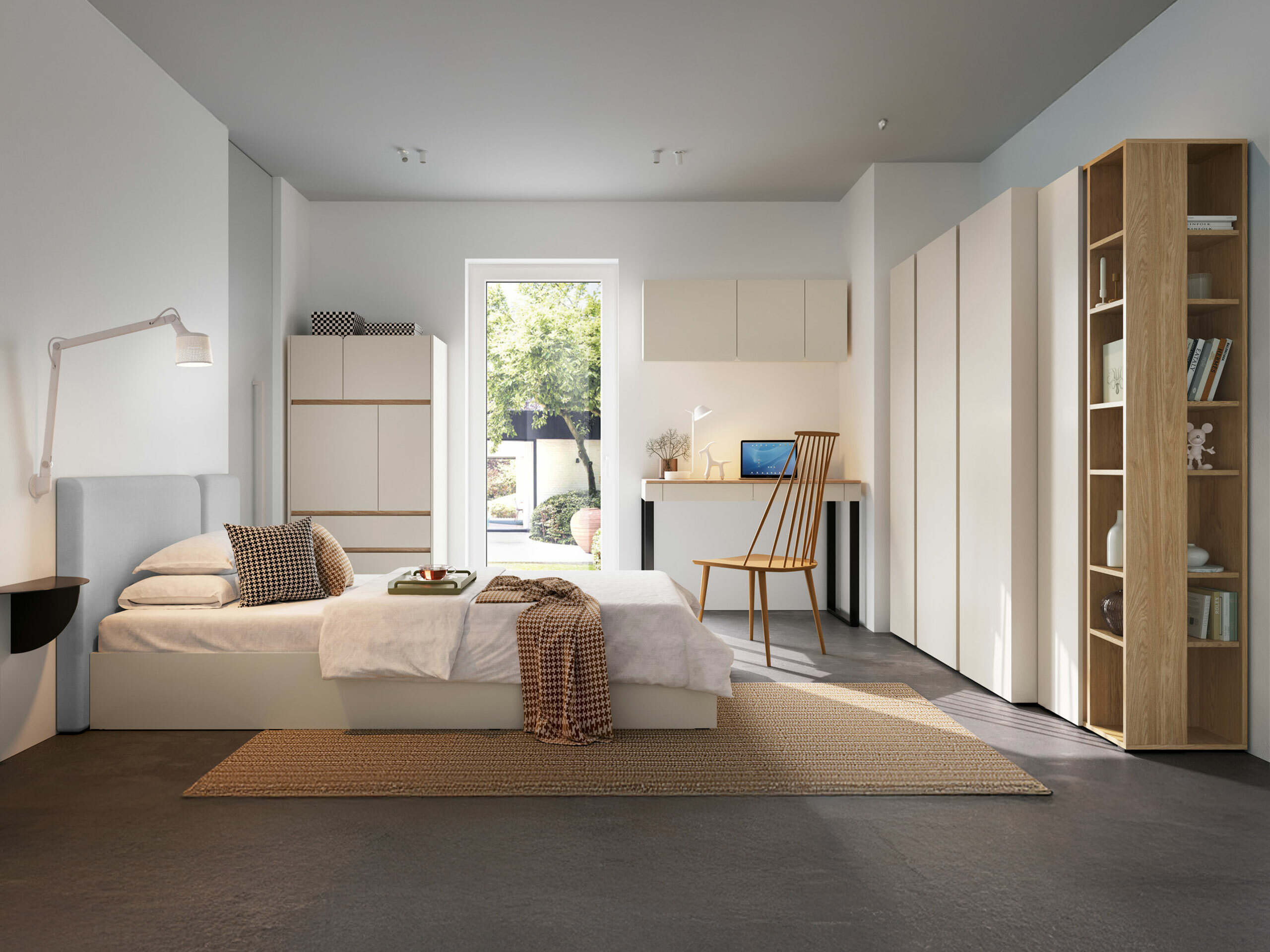 Armadio Fiosono 100 (Beige + Rovere chiaro)