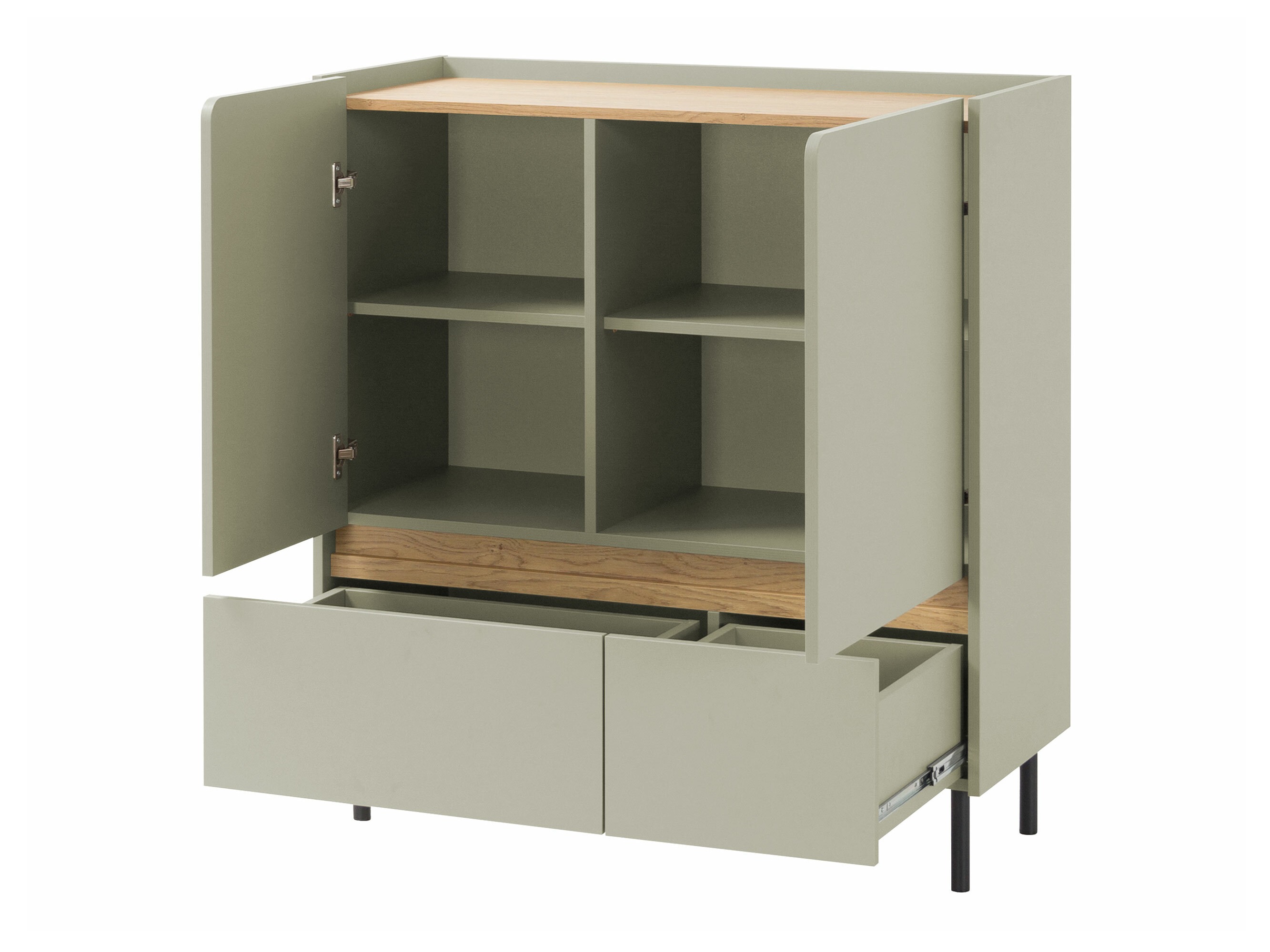 Cassettiera Fiosono 107 (Beige + Rovere chiaro)