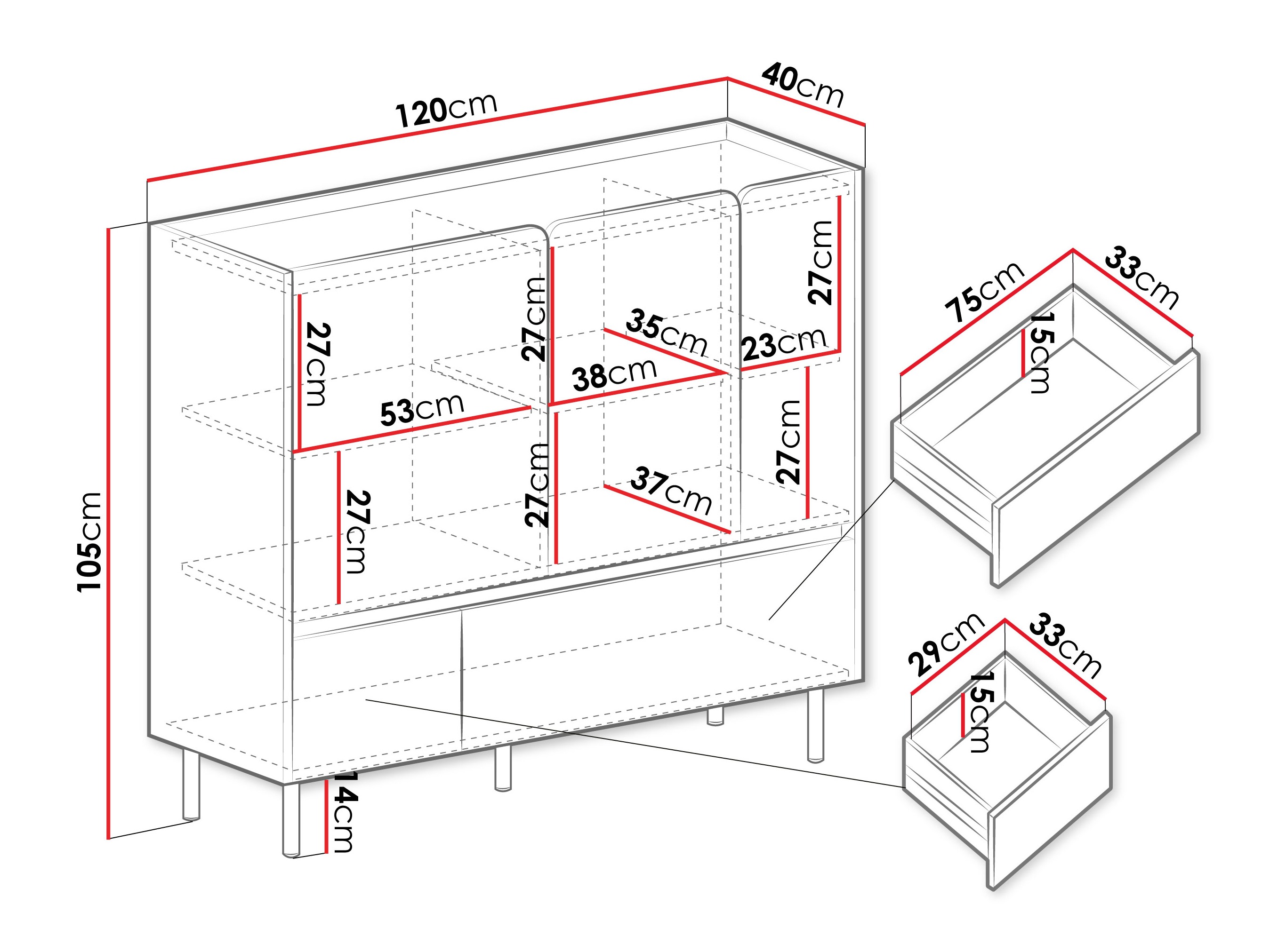 Cassettiera Fiosono 107 (Eucalipto + Quercia)