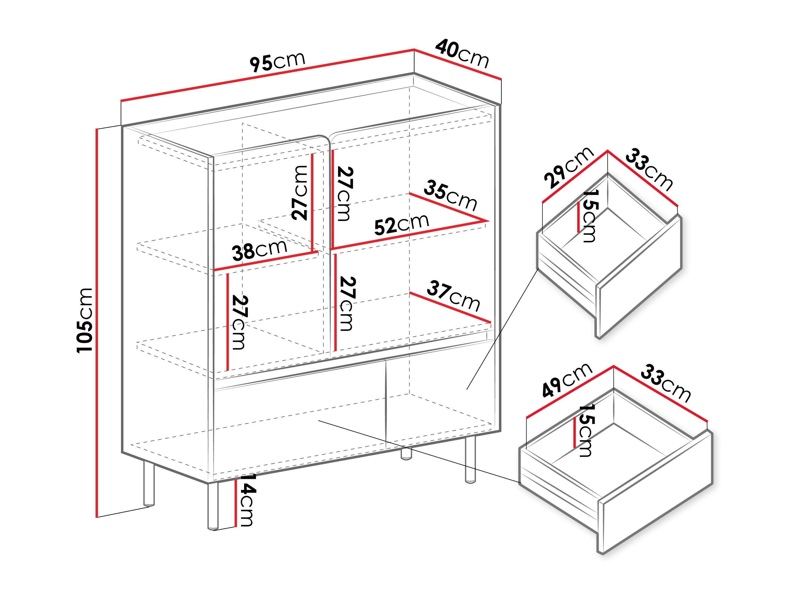 Cassettiera Fiosono 108 (Eucalipto + Quercia)
