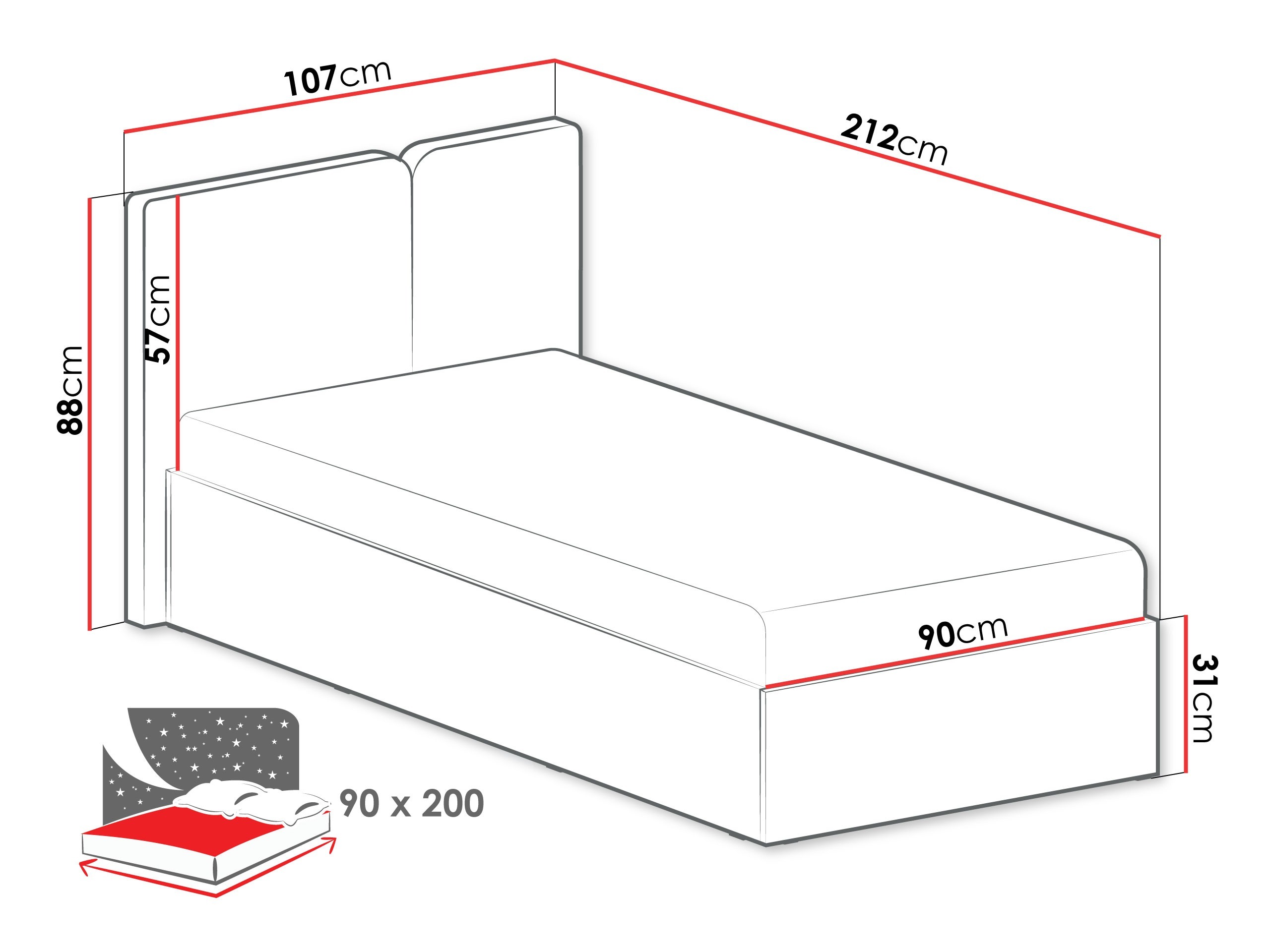 Letto Fiosono 112 (Beige + Rovere chiaro)