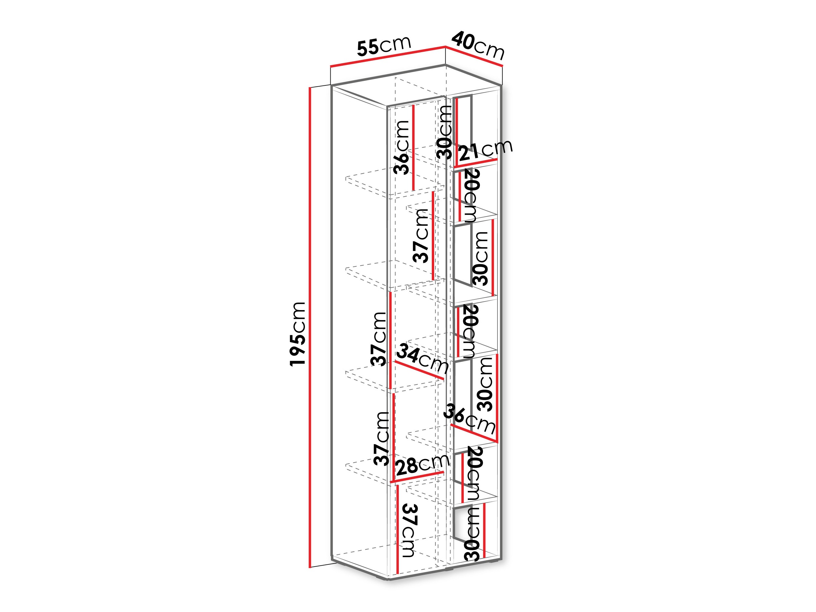 Scaffale Fiosono 103 (Eucalipto + Quercia)