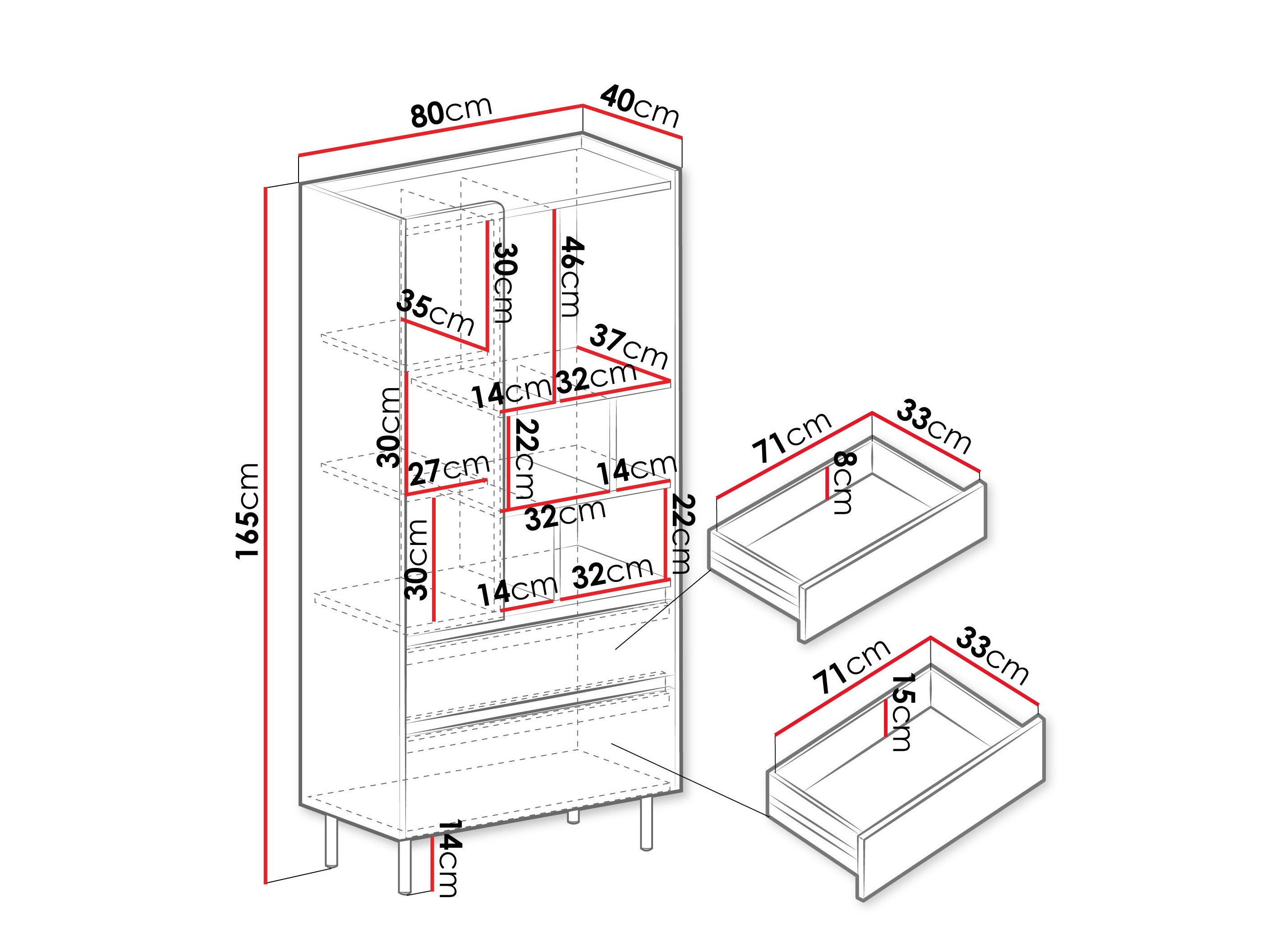 Scaffale Fiosono 105 (Eucalipto + Quercia)