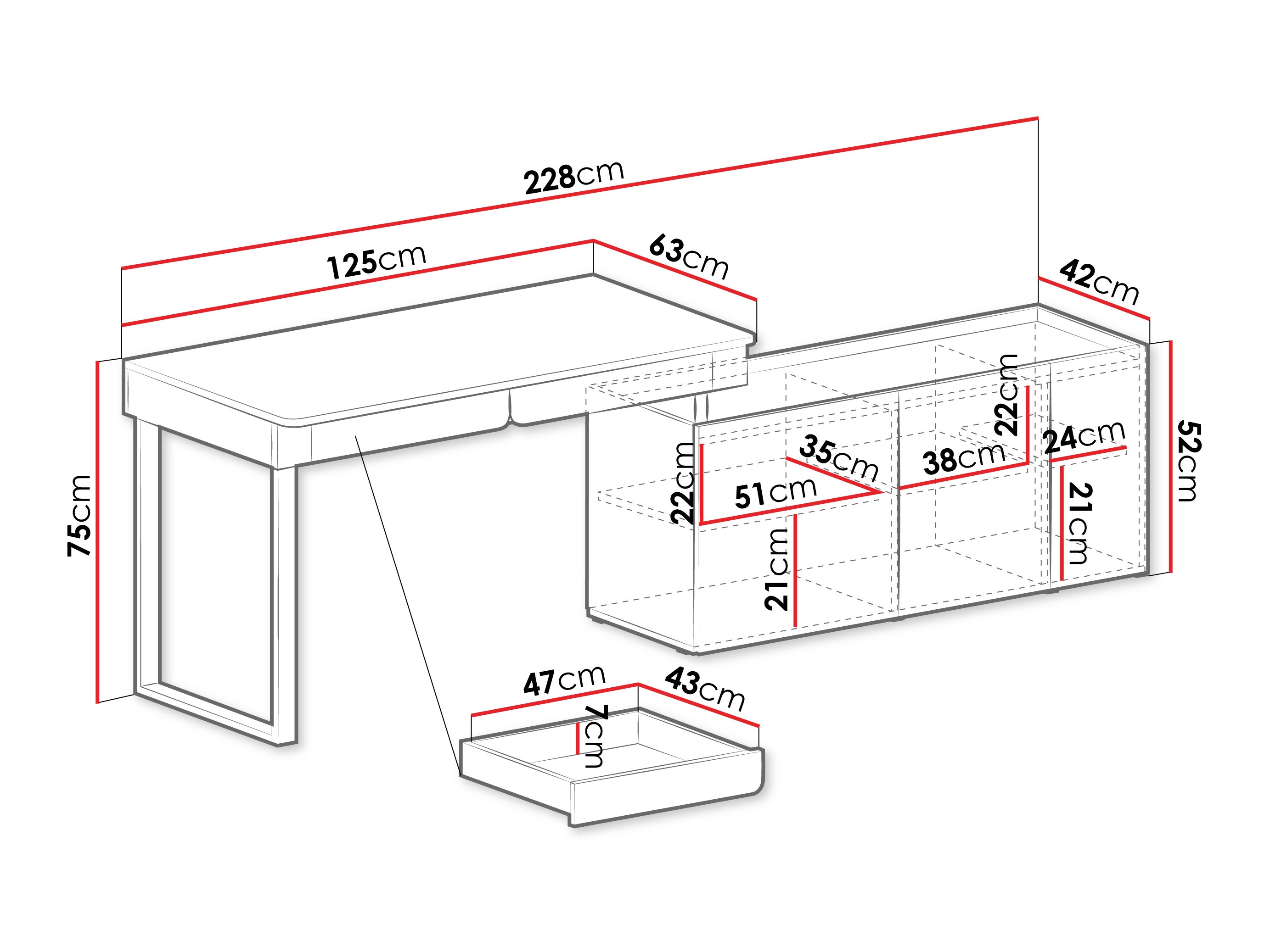 Scrivanie angolare Fiosono 110 (Beige + Rovere chiaro)