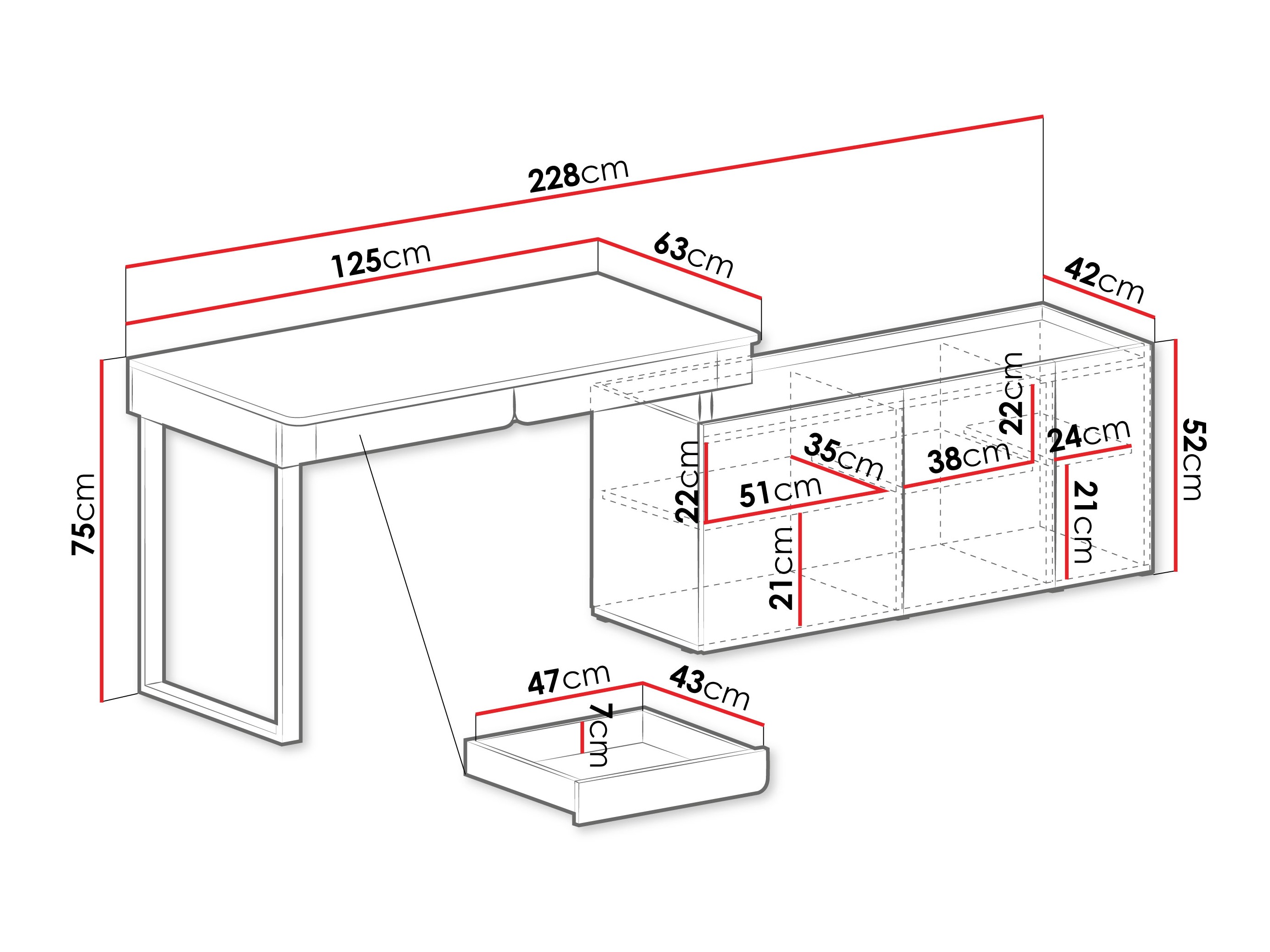 Scrivanie angolare Fiosono 110 (Verde polveroso + Quercia)