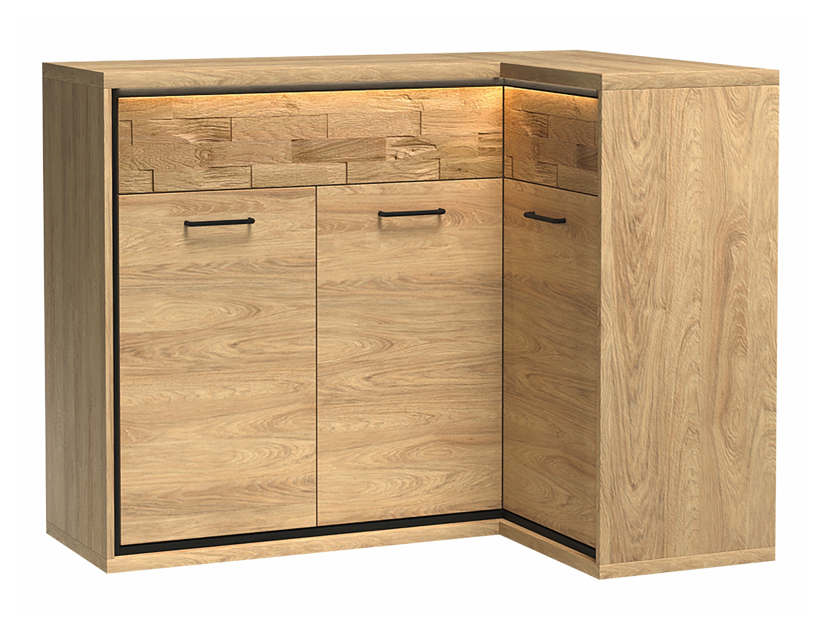 Angolo cassettiera Etrmoni 106 (Luminoso legno + Quercia)