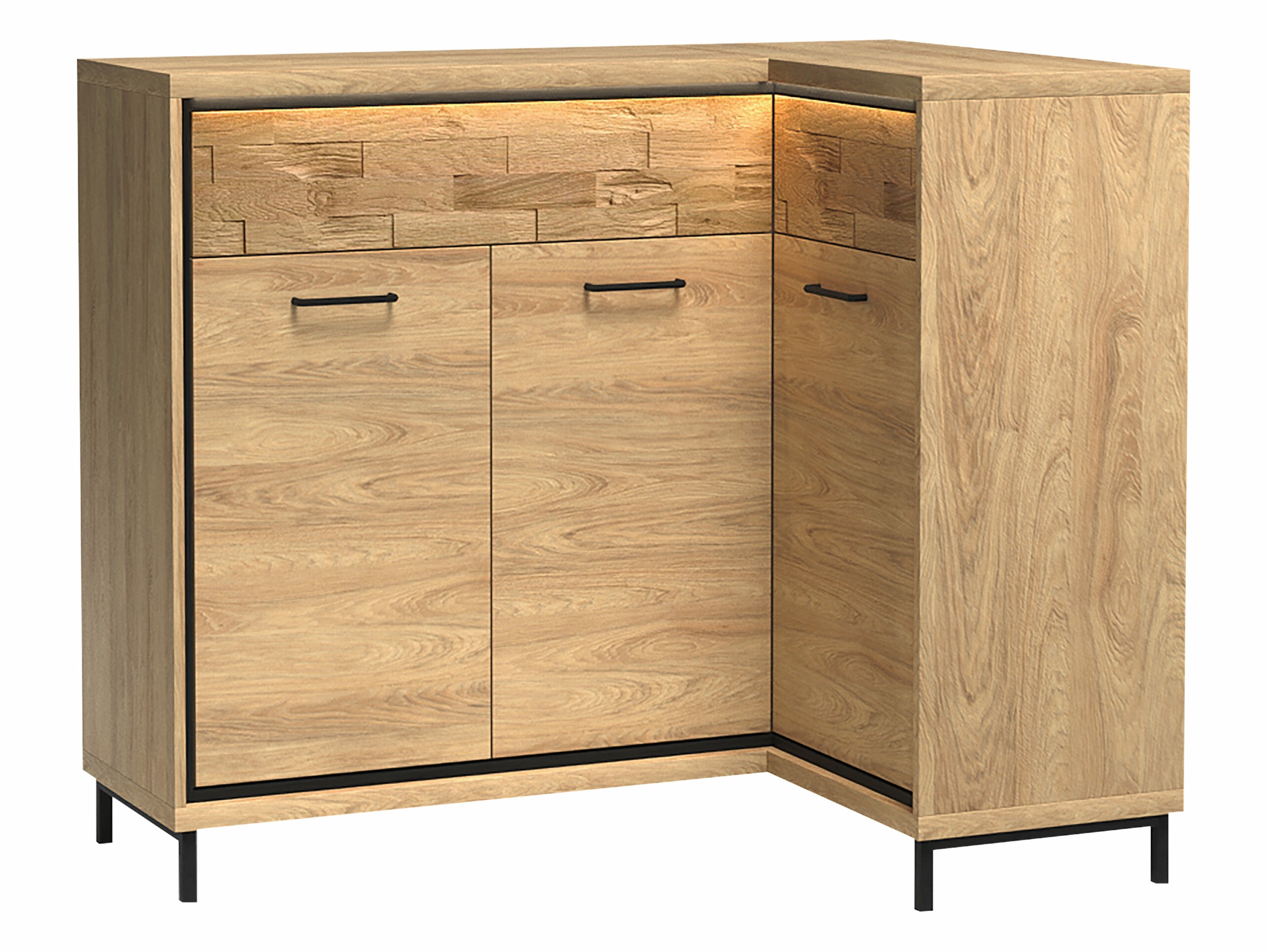 Angolo cassettiera Etrmoni 106 (Luminoso legno + Quercia)
