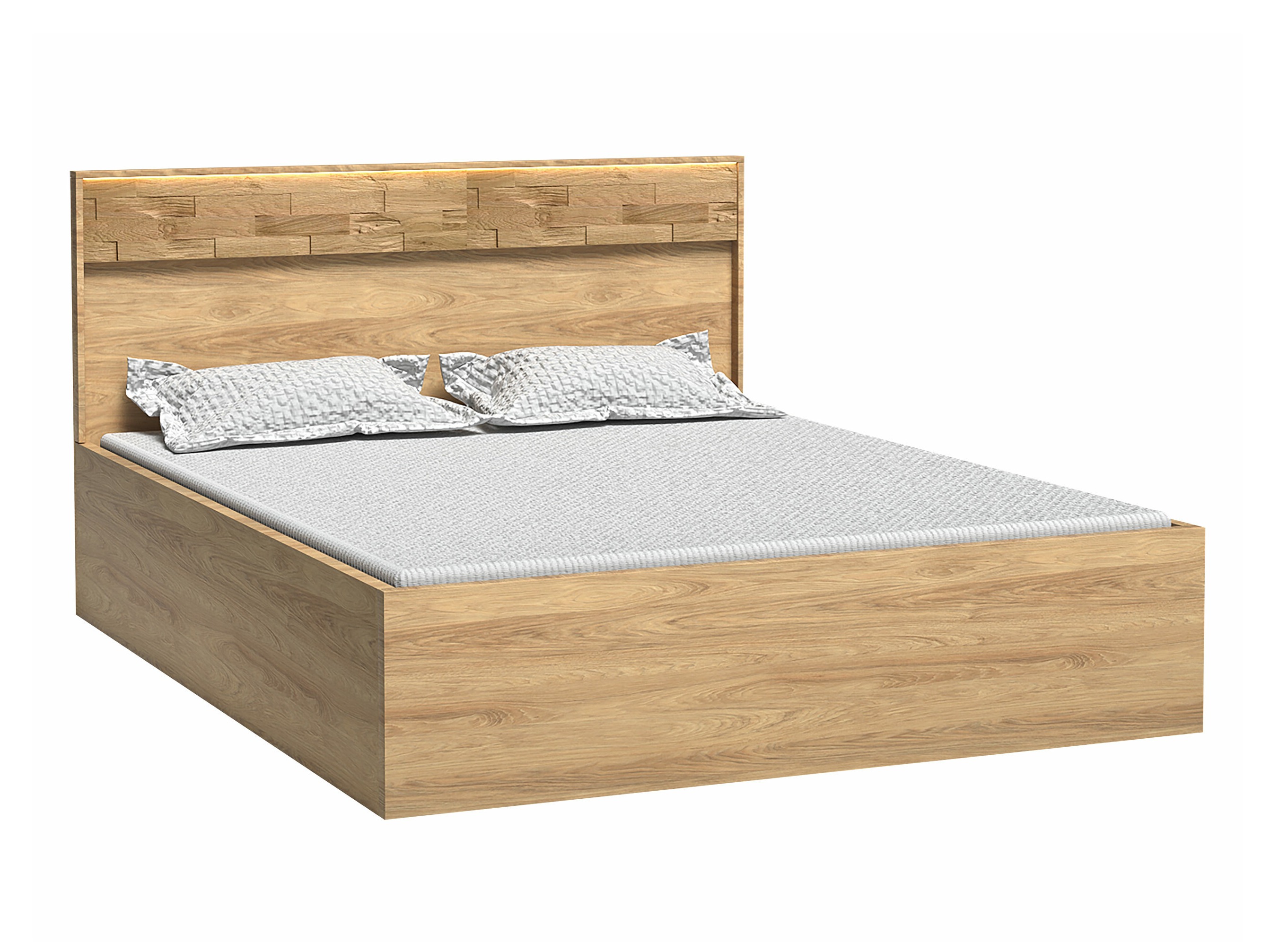 Letto Etrmoni 113 (Luminoso legno + Quercia)