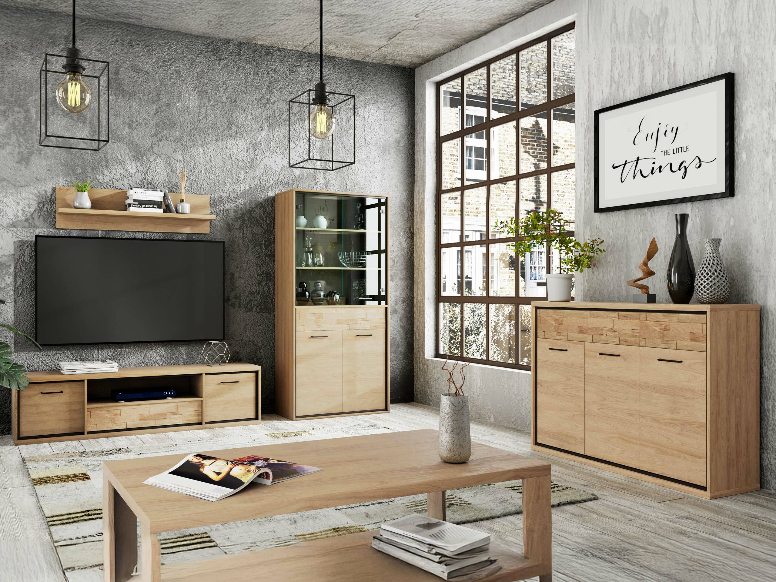 Scaffale Etrmoni 102 (Luminoso legno + Quercia)