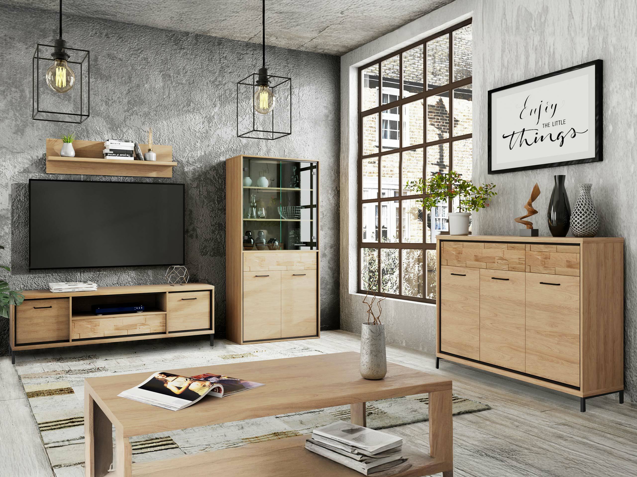 Scaffale Etrmoni 102 (Luminoso legno + Quercia)