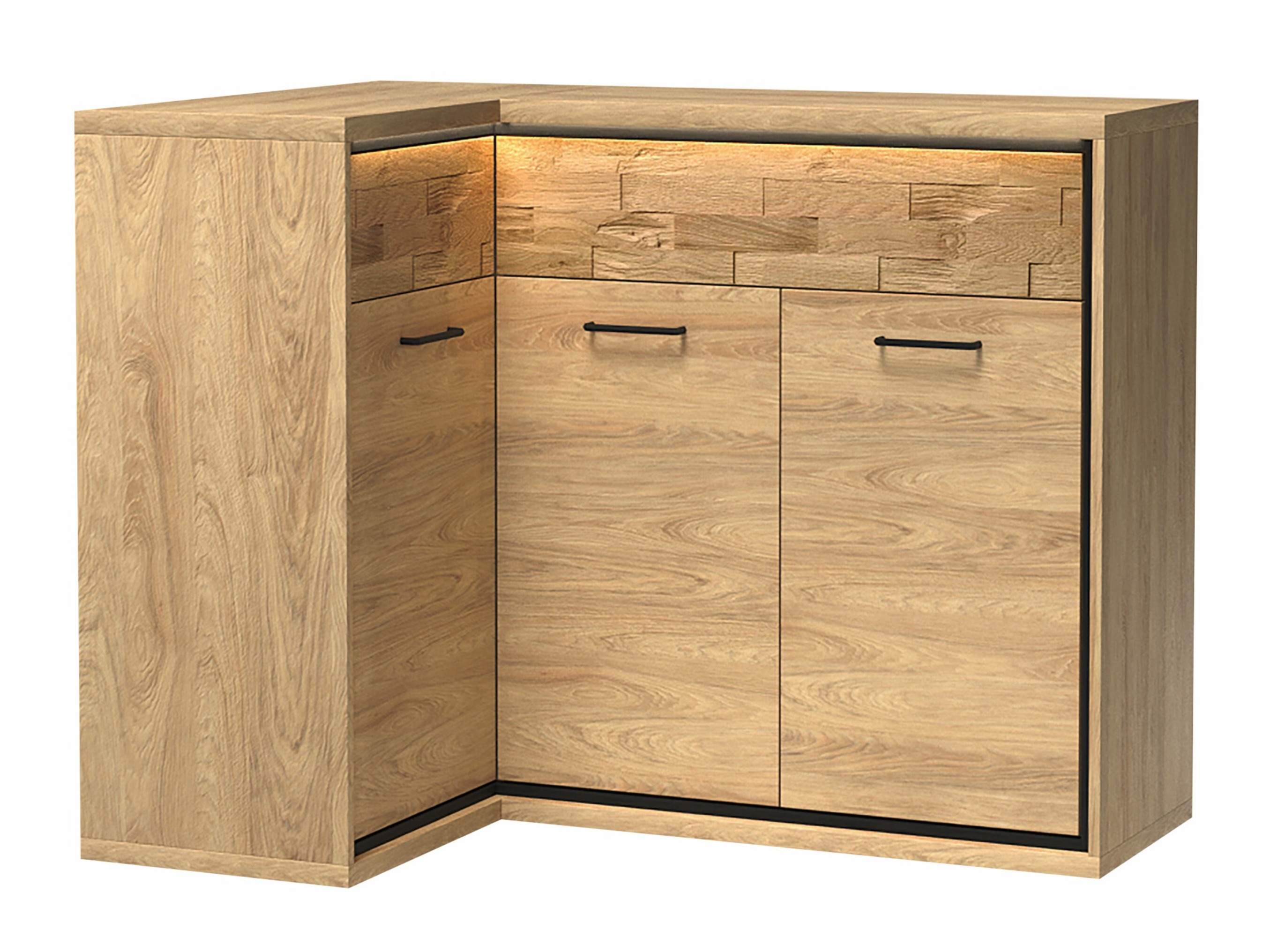 Angolo cassettiera Etrmoni 121 (Luminoso legno + Quercia)